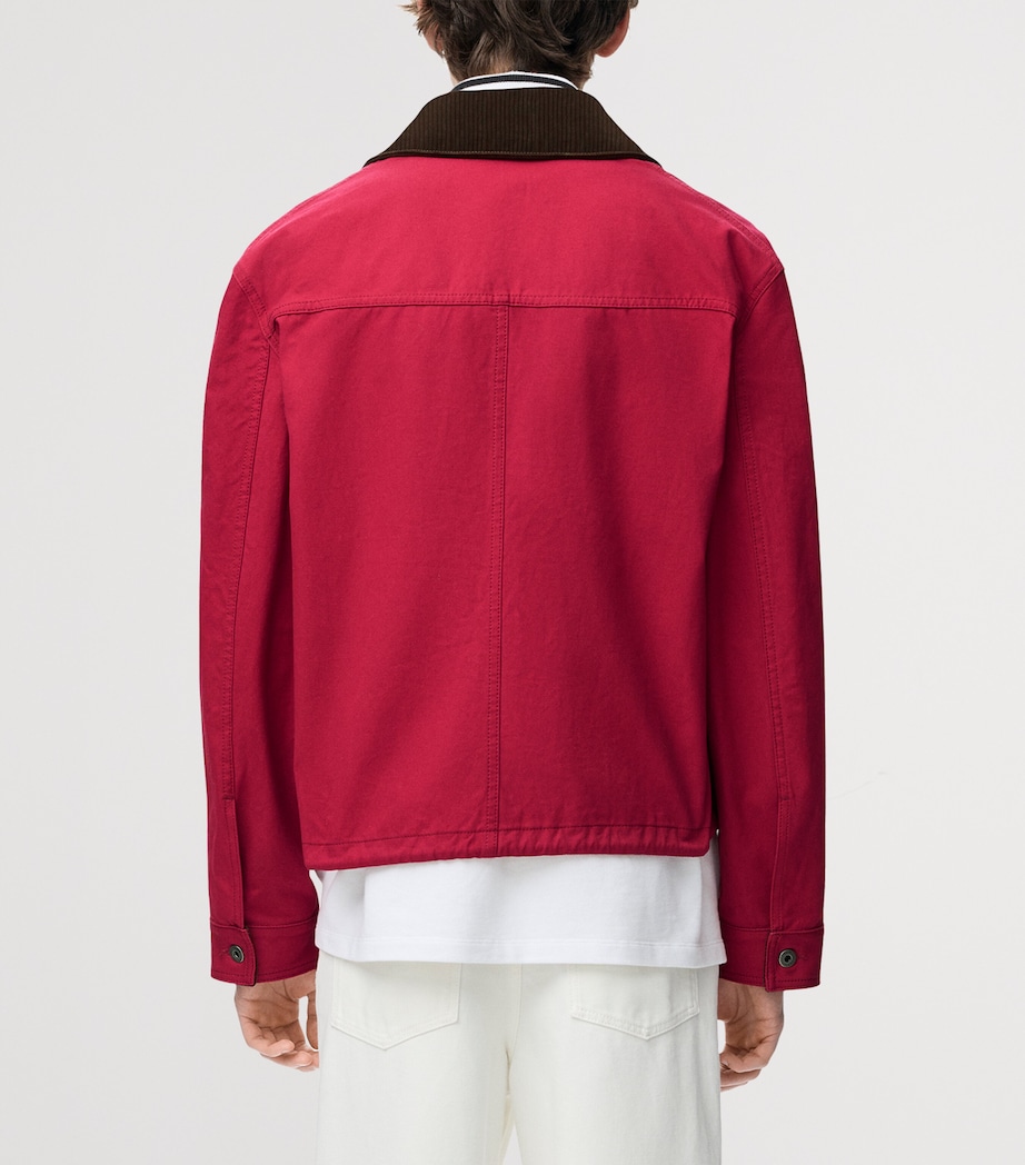 LOEWE Mens Cotton Workwear Jacket Red Image 4