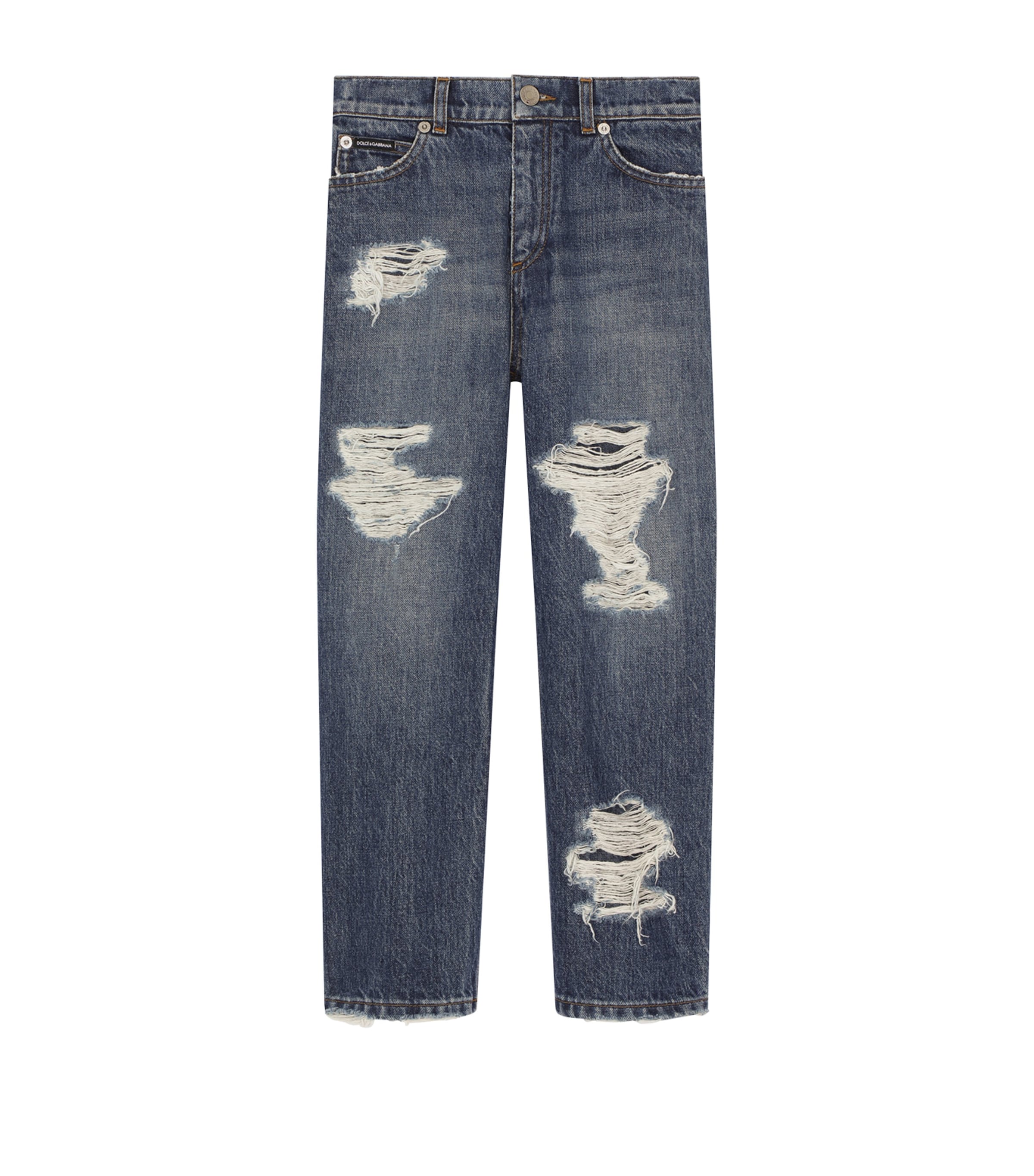 Dolce & Gabbana Distressed Logo-plaque Jeans