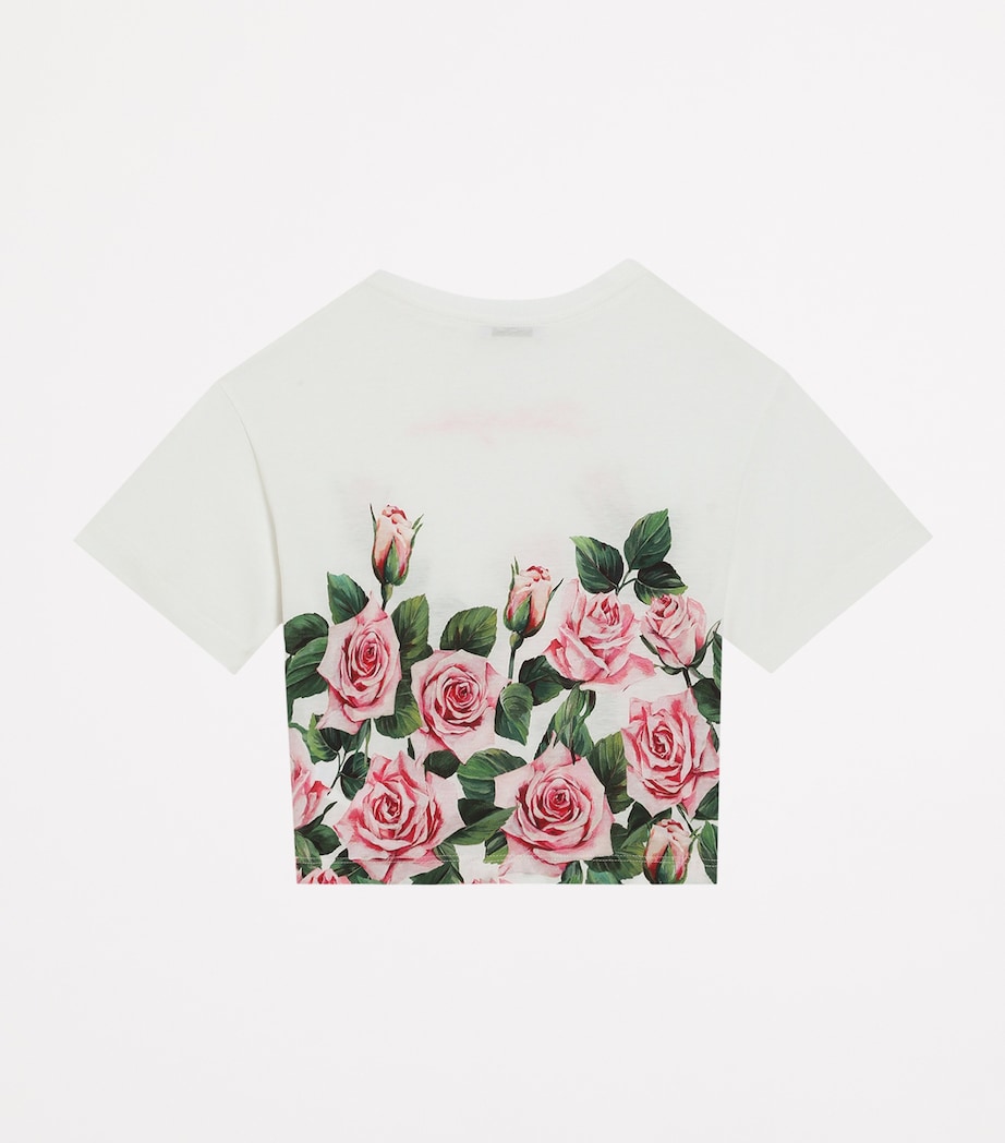 Cotton Logo Rose T-Shirt (8-12+ Years) HA5IZ-ROSE Image 2