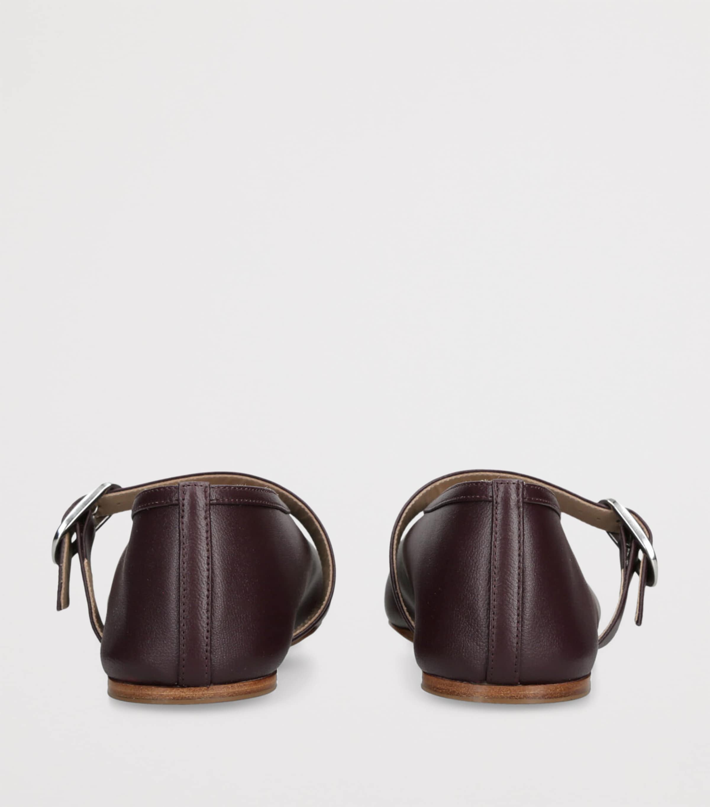 Le Monde Beryl Leather Stella Flats Wine Image 2