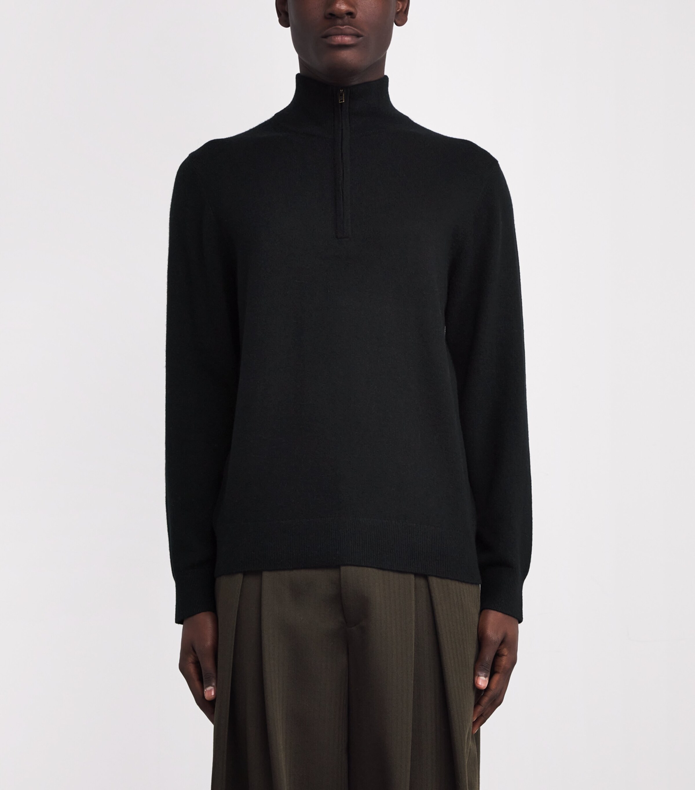 Cashmere Quarter-Zip Sweater 001BLK BLACK Image 3