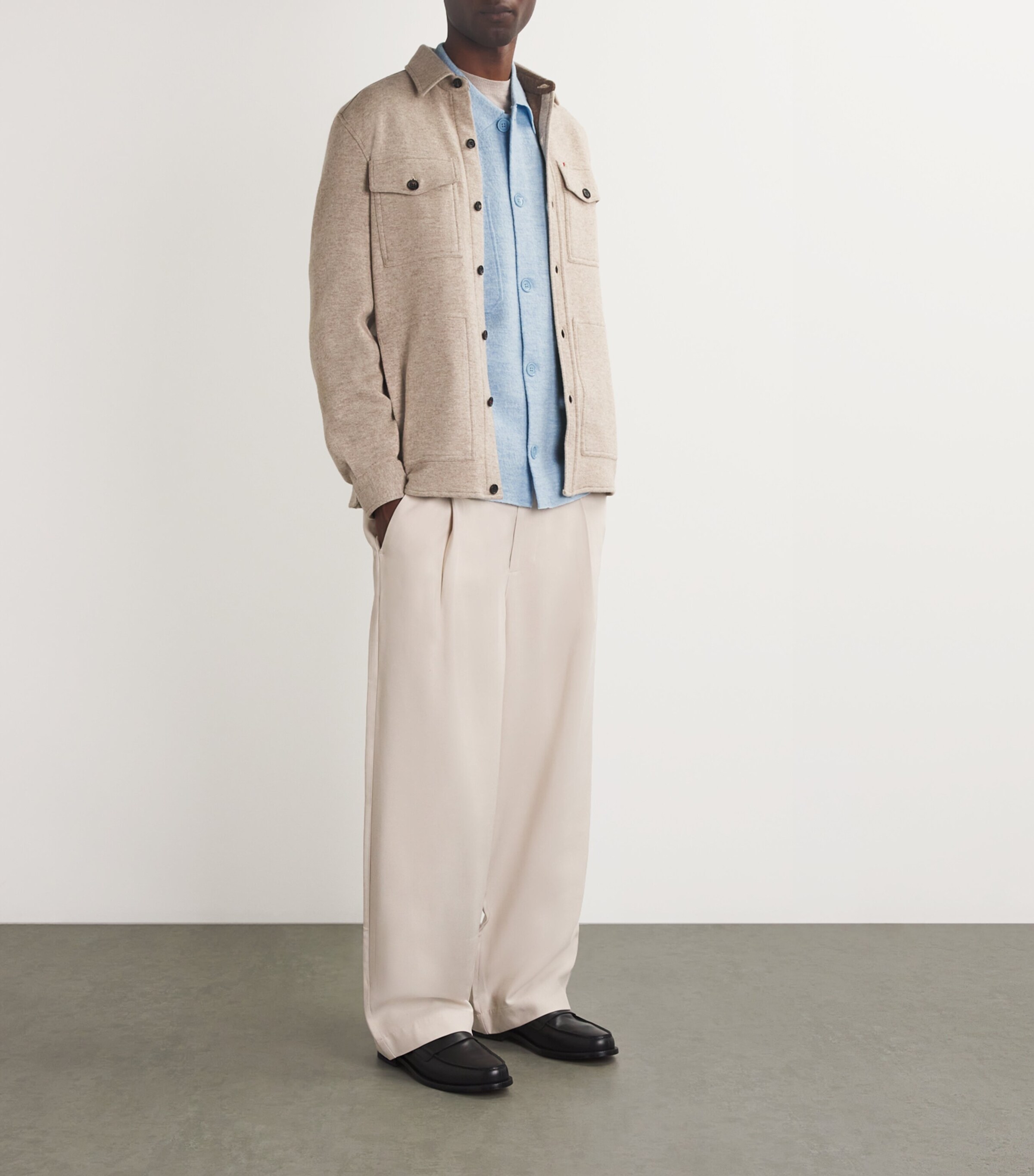 Boiled Merino Jonas Overshirt POWDER BLUE 201 Image 2