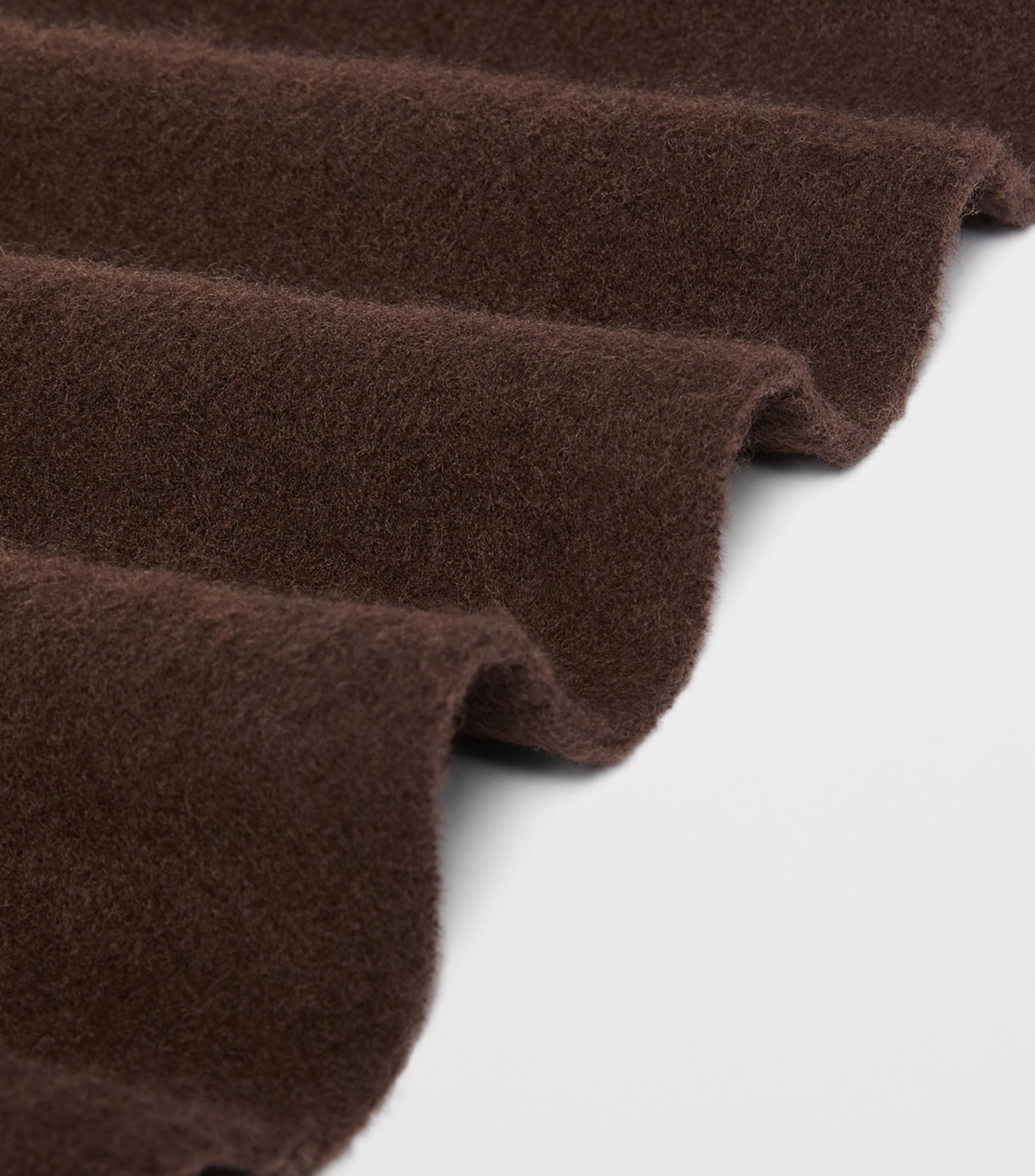 Max Mara Wool Fringed Logo Scarf Brown Image 3