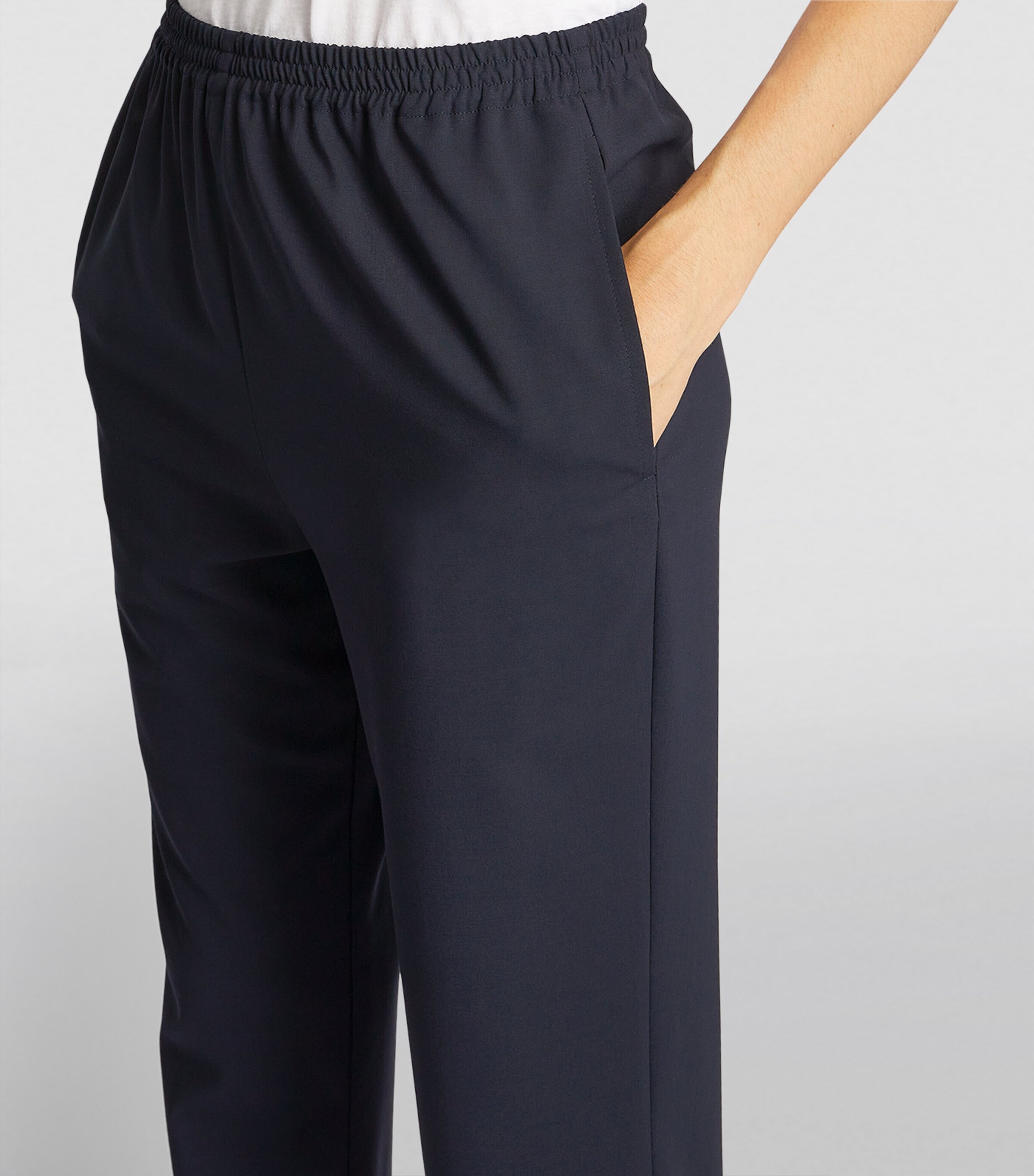 Wool Tapered Trousers BLUE Image 6