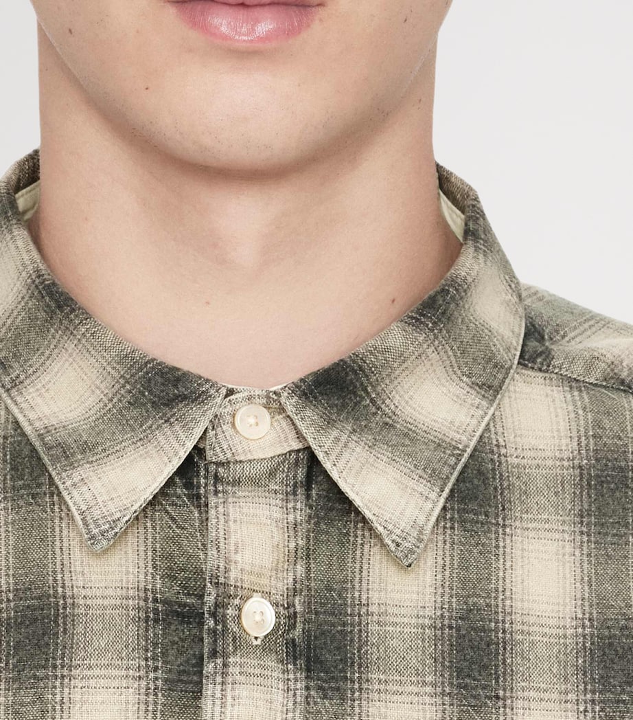 AllSaints Mens Bower Check Shirt Cloud Grey Image 5