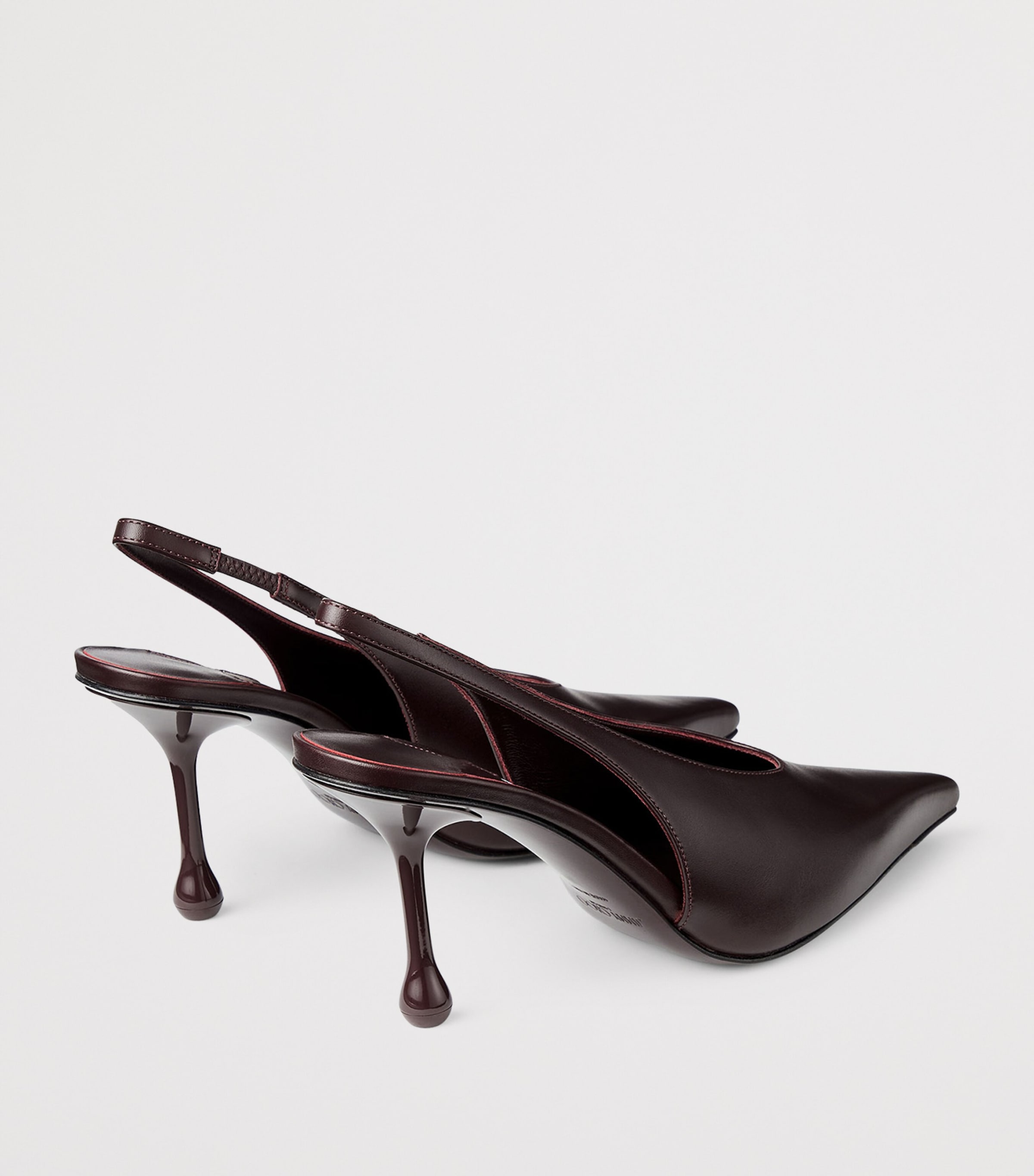 Jimmy Choo Womens Isa 80 Leather Slingback Pumps Deep Merlot Image 5