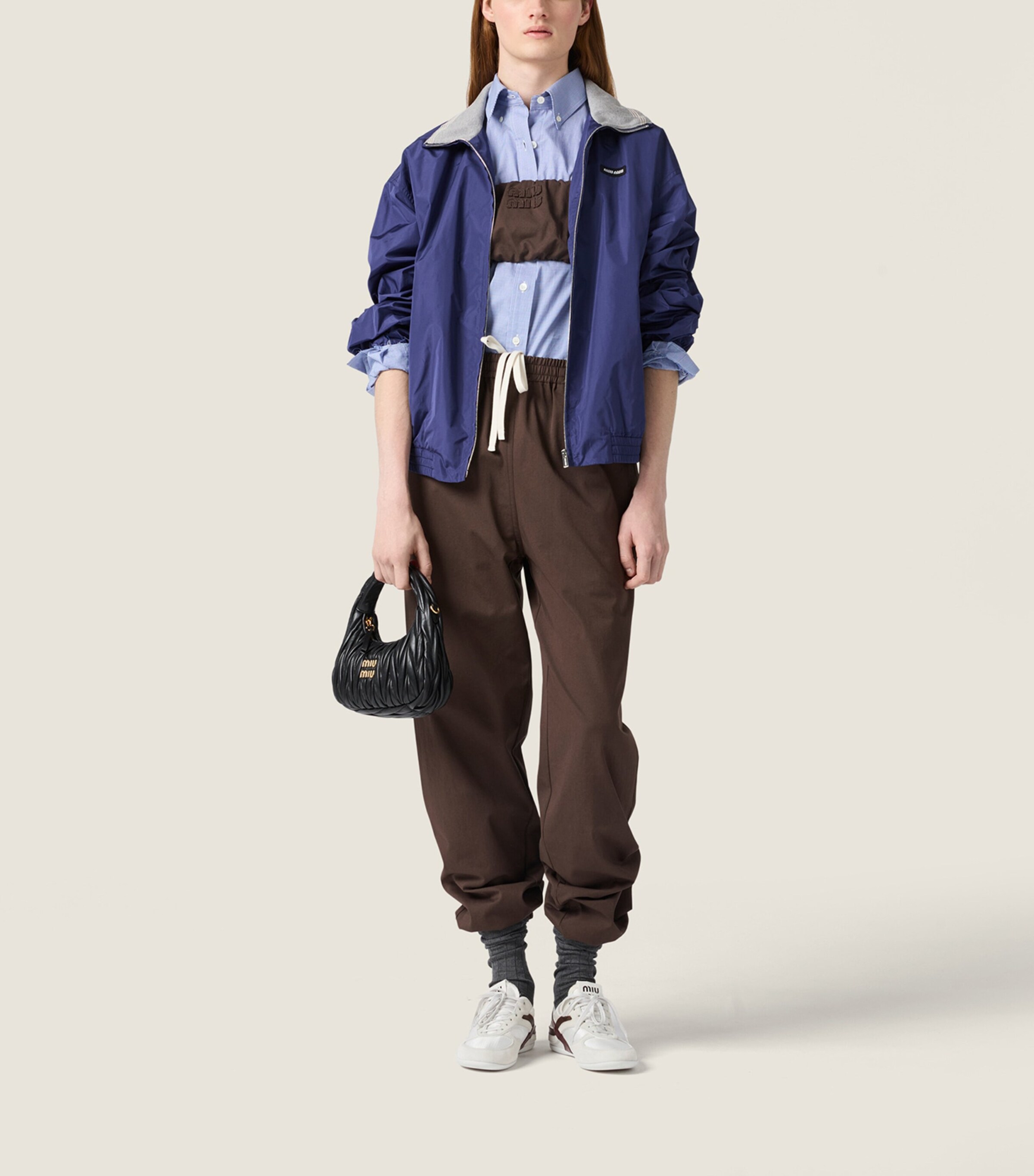 Miu Miu Womens Cotton Logo Track Pants Brown Image 2