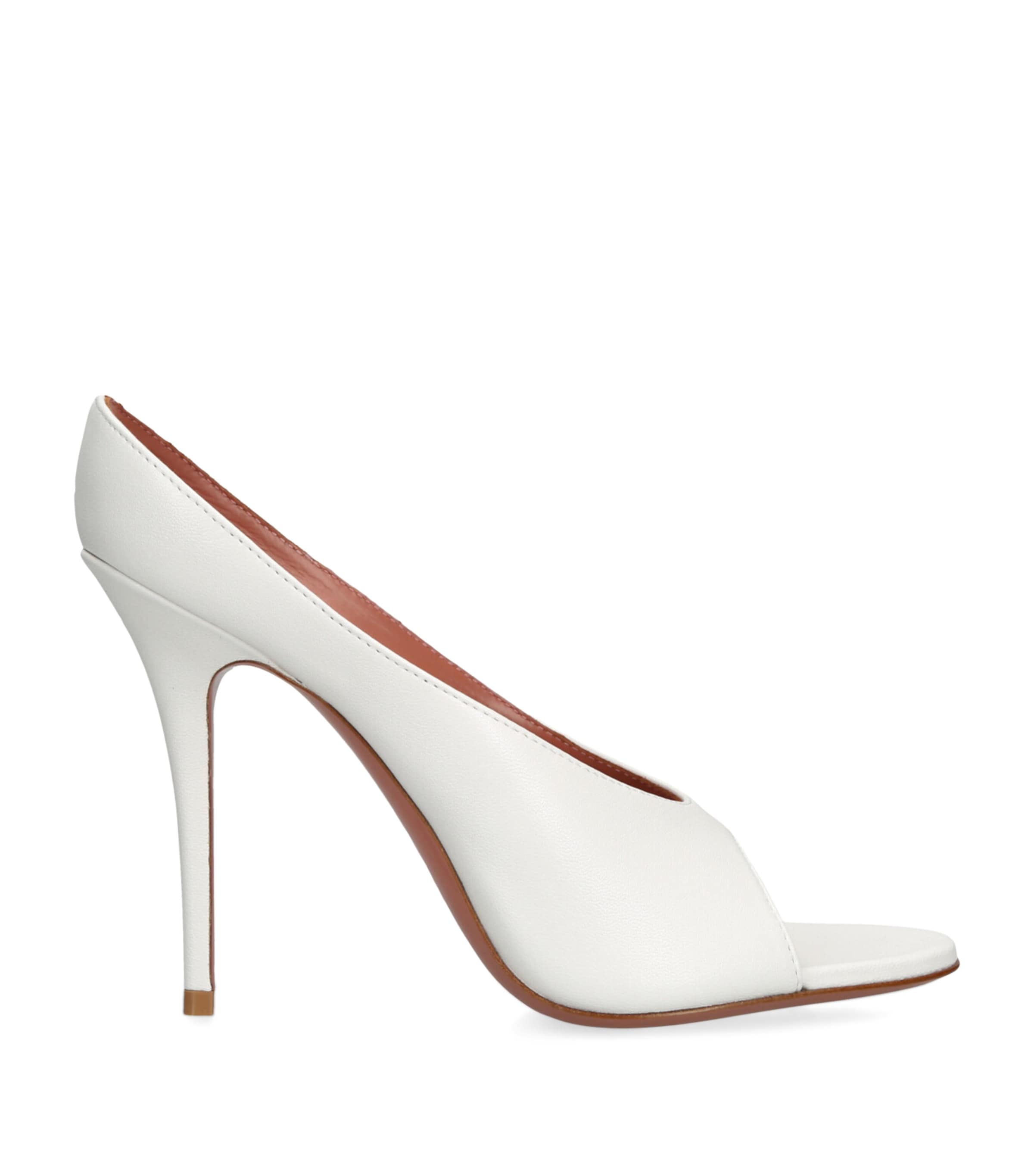 Leather Anok Heeled Slipper 105 WHITE Image 1