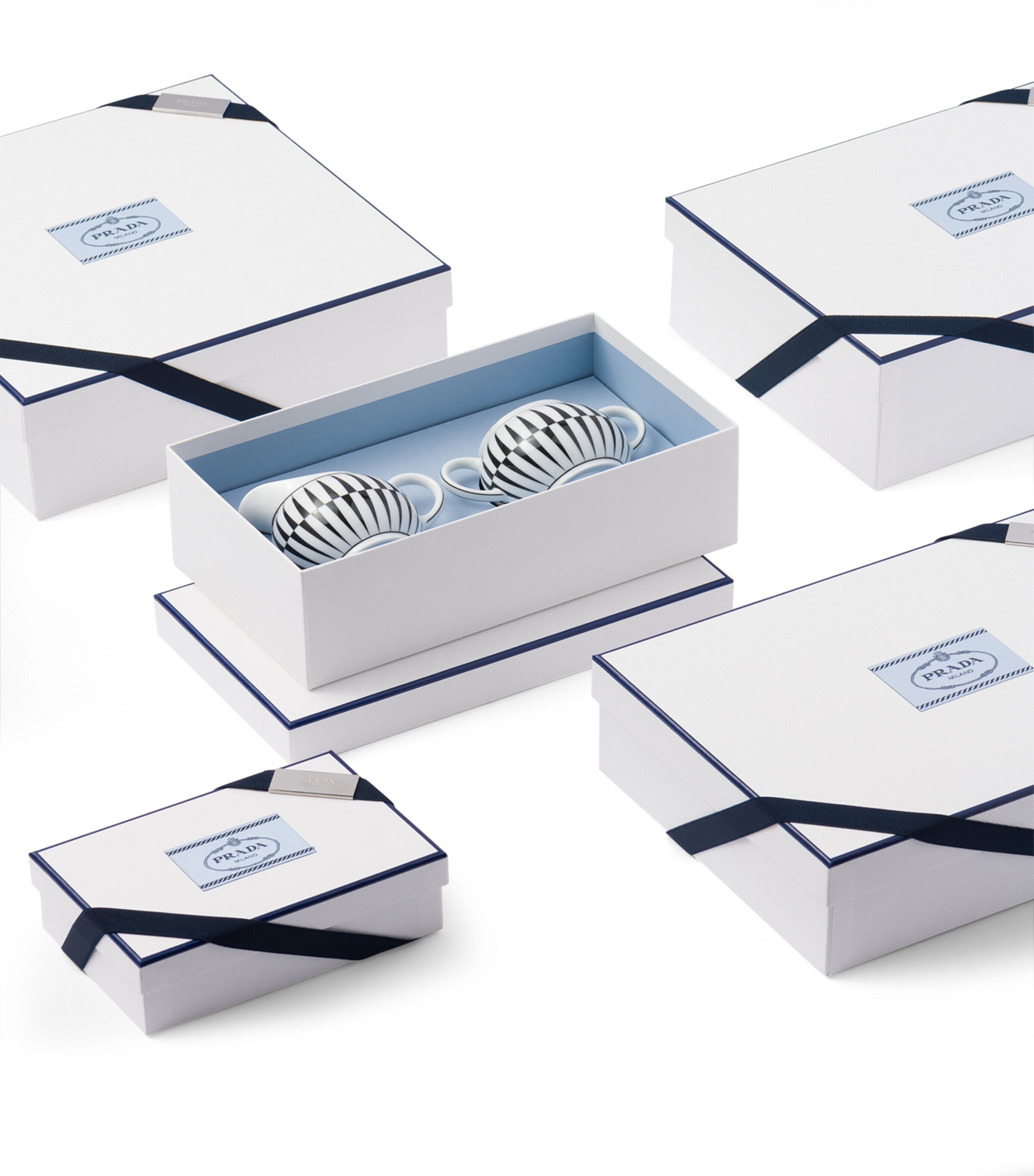 Stripes Creamer Jug and Sugar Pot Set F0E5W Image 2