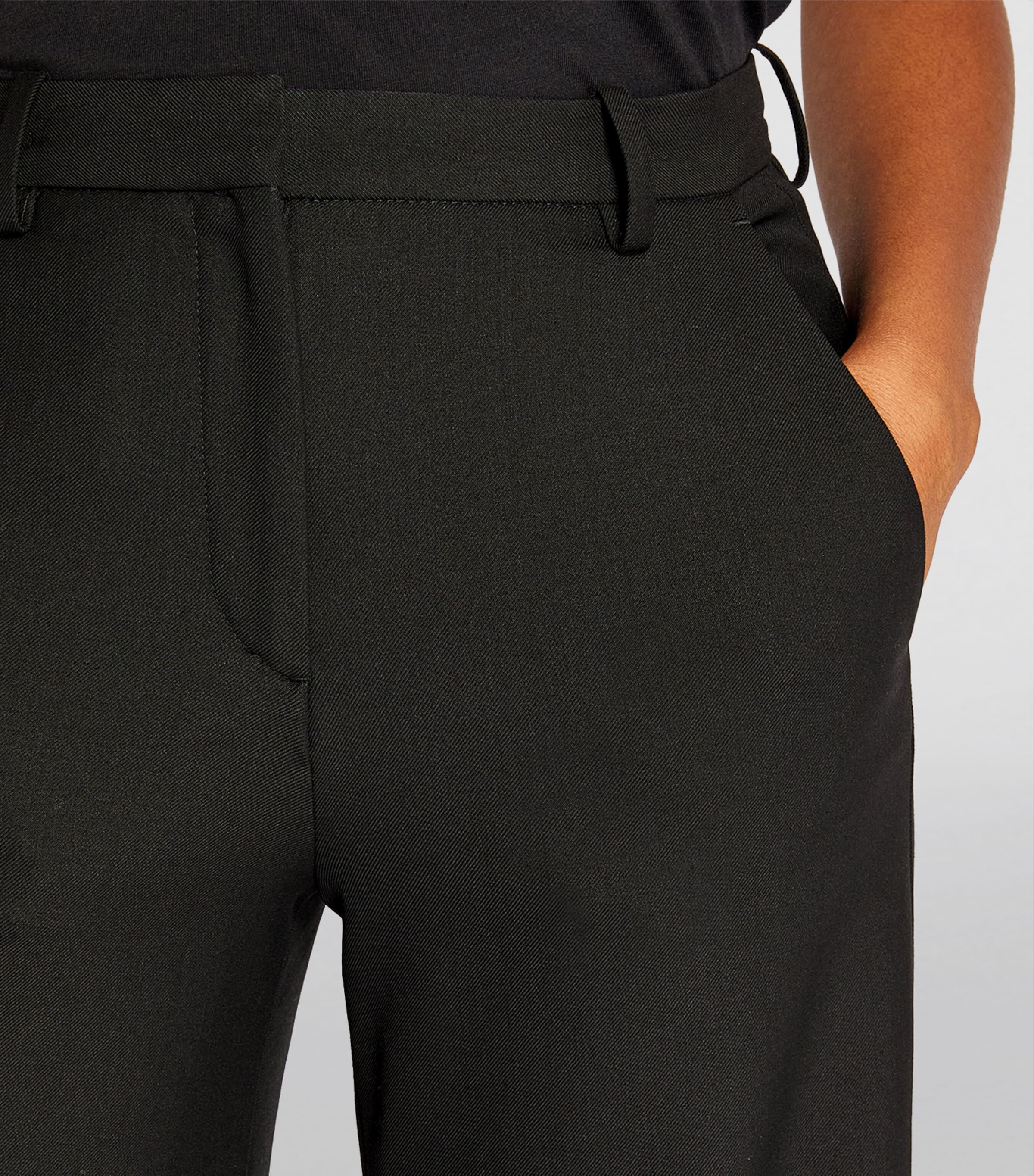 Flared Tailored Trousers BLACK Image 6