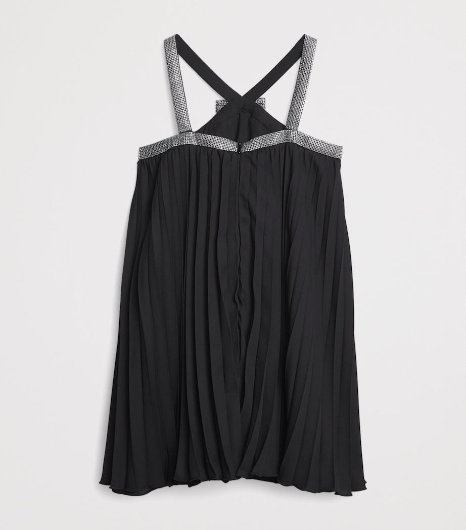 Crystal-Strap Pleated Dress (6-14 Years) 2B300-BLACK+CRYSTAL Image 2
