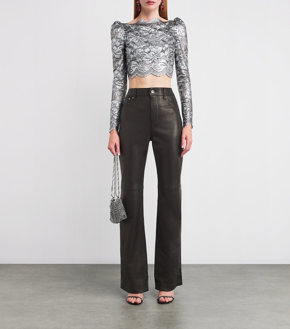 Leather Trousers P001 BLACK Image 2
