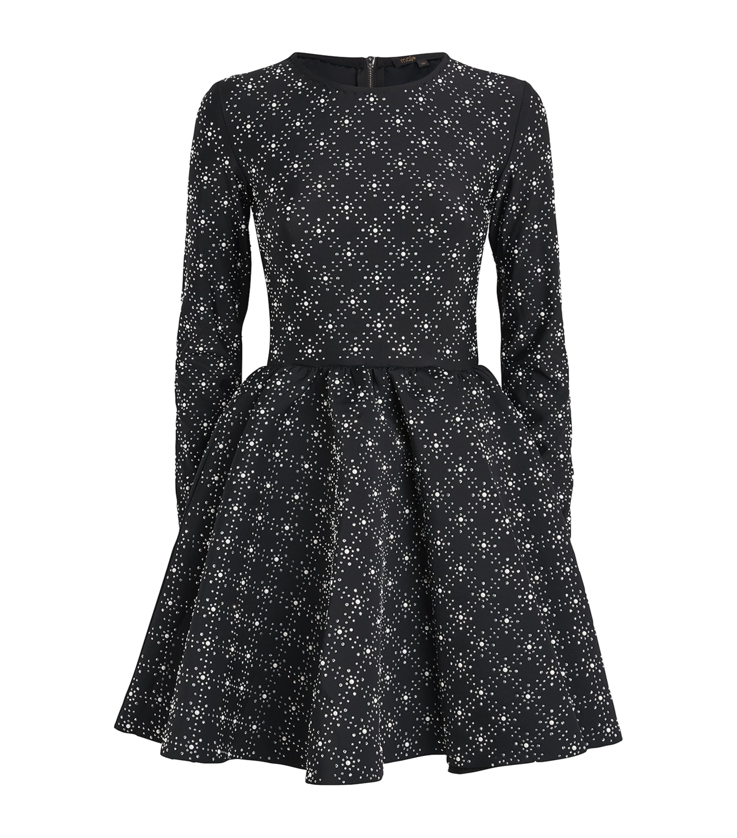 Embellished Mini Skater Dress BLACK Image 1