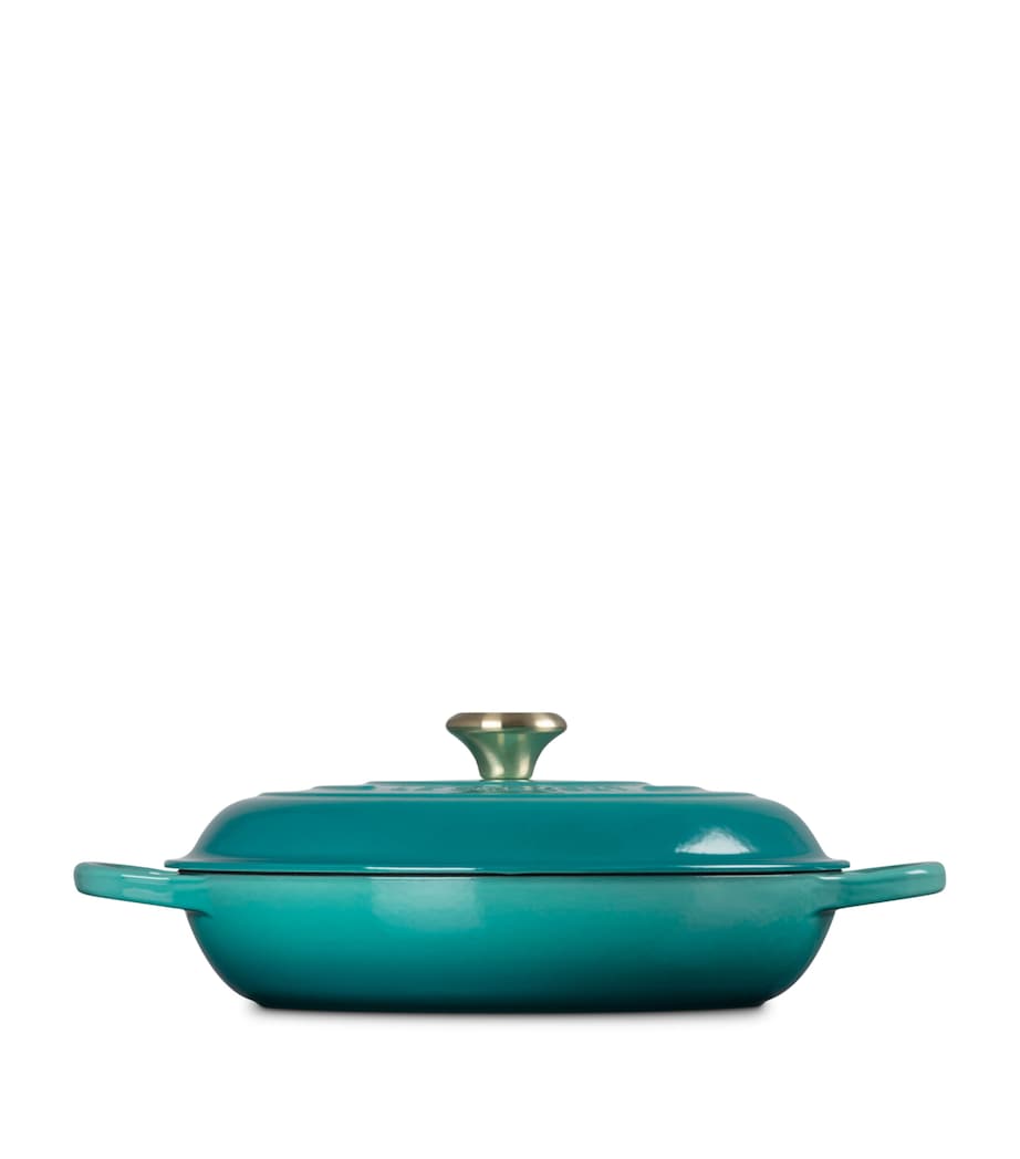 Le Creuset Cast Iron Shallow Casserole Dish (30cm) Bleu Riviera Image 3
