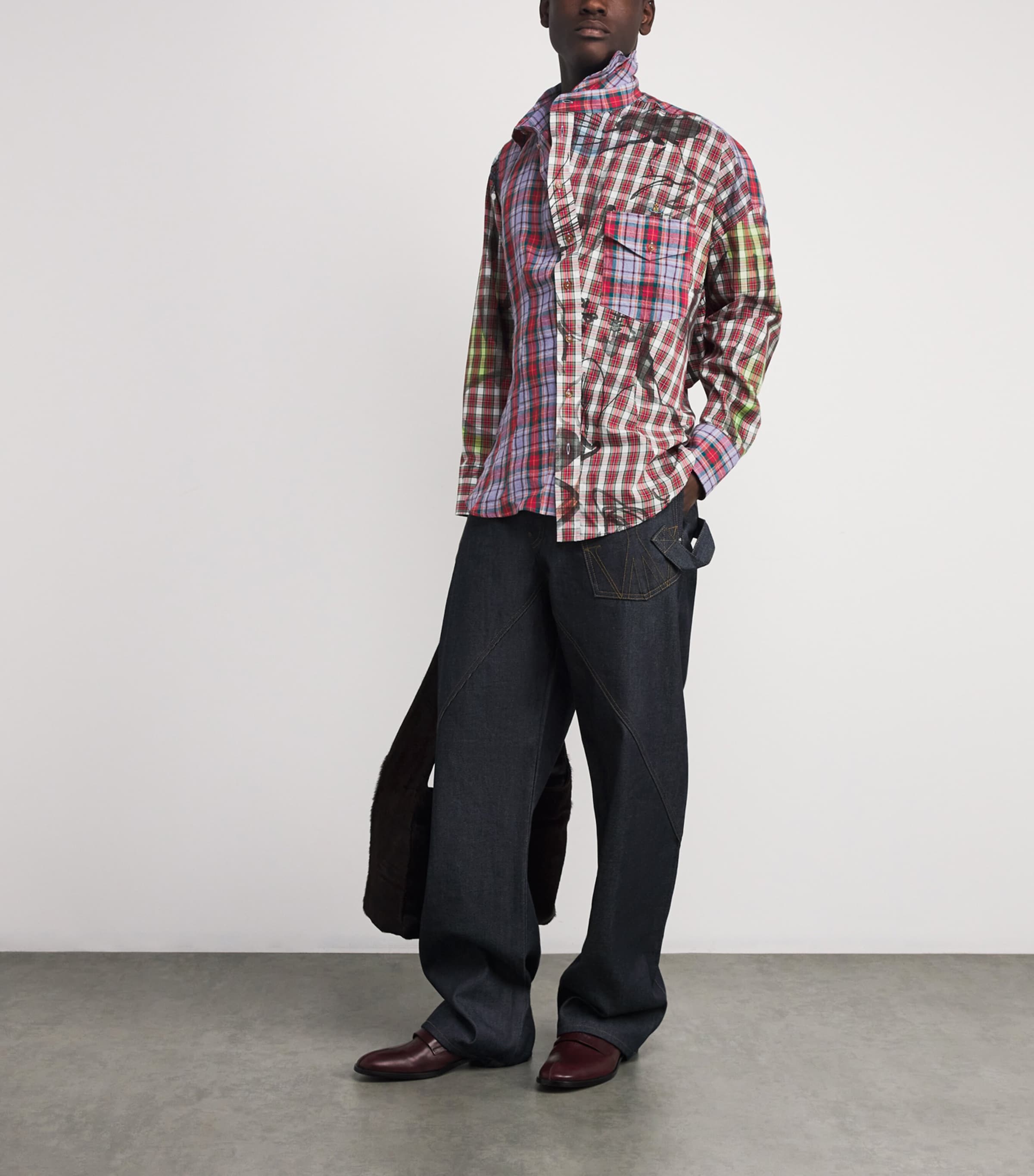 Cotton-Linen Check Chaos Shirt O101 MULTI Image 2