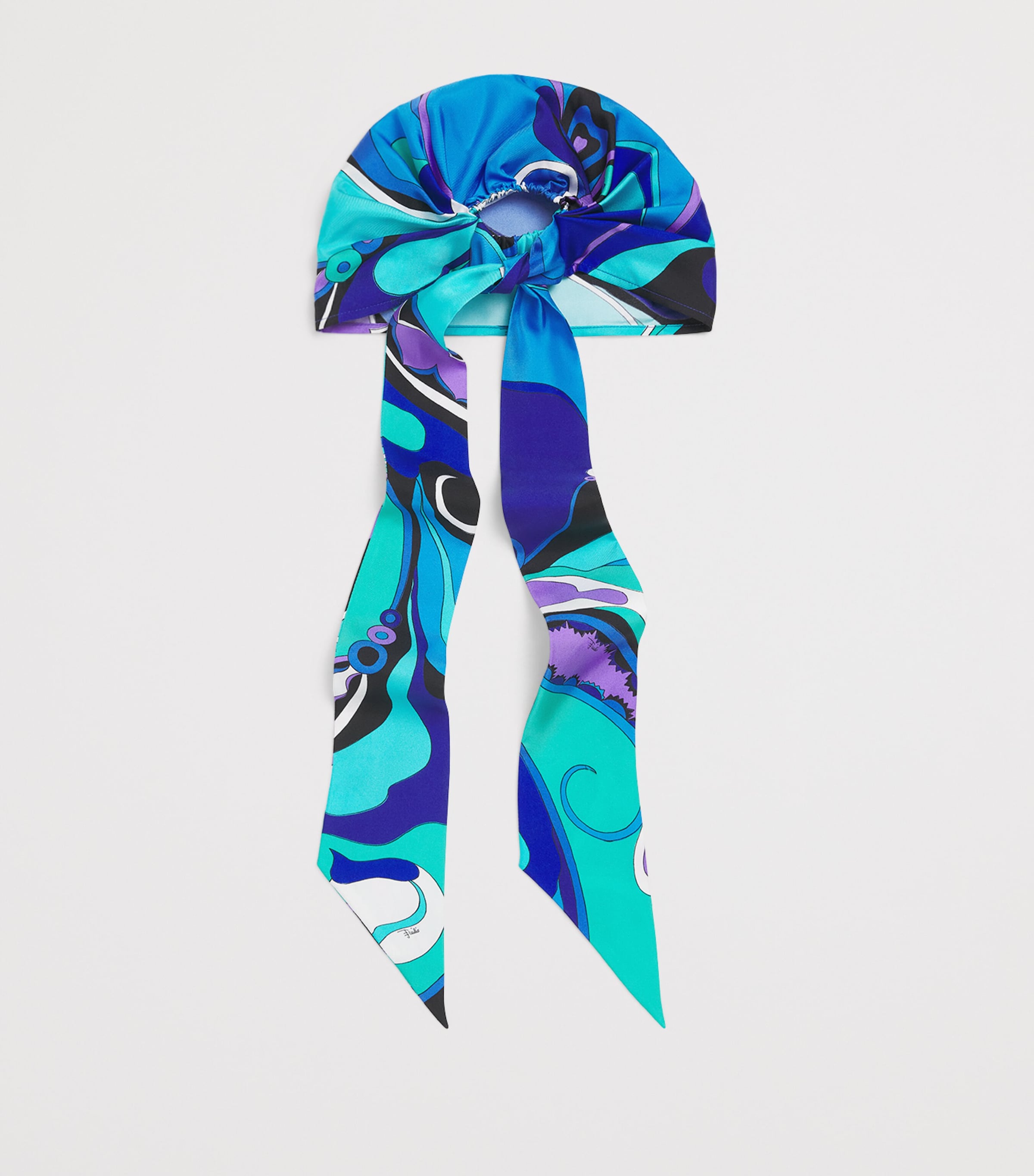 PUCCI Silk Orchidee Bandana Turquoise Image 3