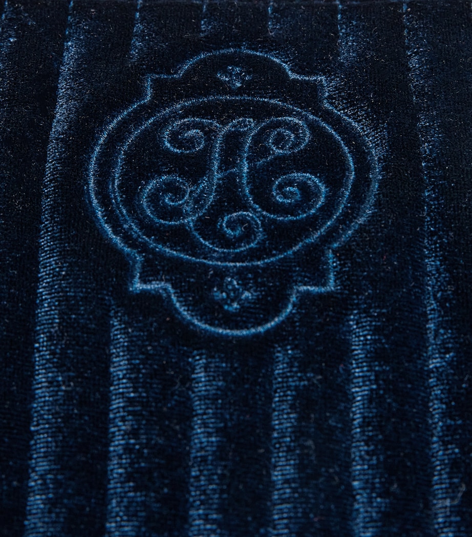 Harrods Medium Velvet Partridge Wash Bag Navy Image 4