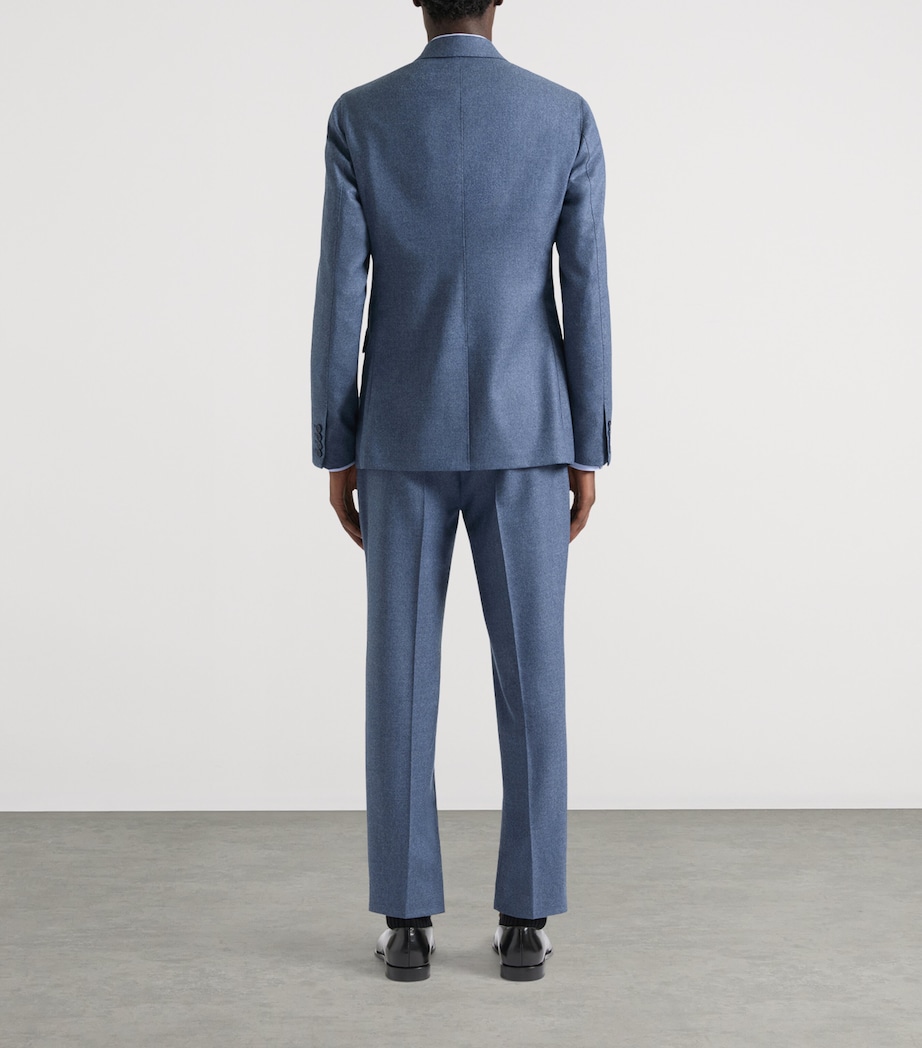 Wool Double-Breasted Blazer GREY BLUE Image 3