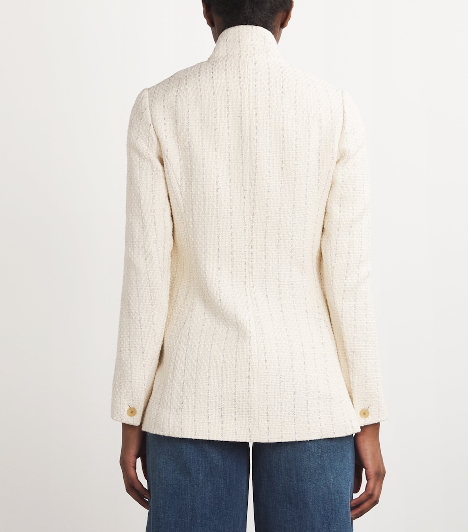 Rag & Bone Womens Metallic Tweed Slade Blazer Ivory Image 4