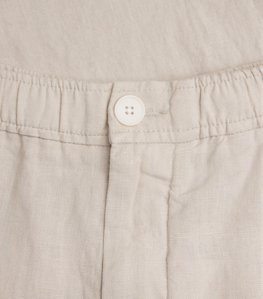 Wax London Mens Linen Kurt Chinos Beige Image 6