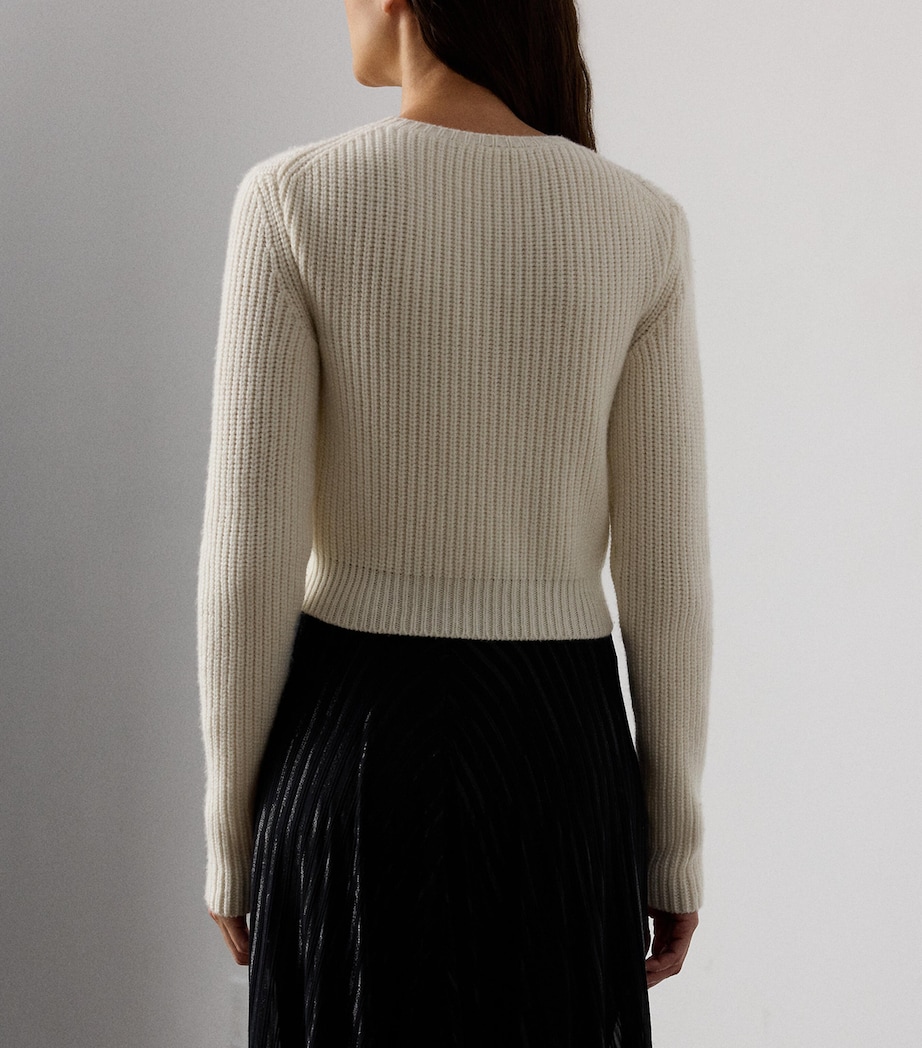 Cashmere Floral Sweater CREAM Image 3