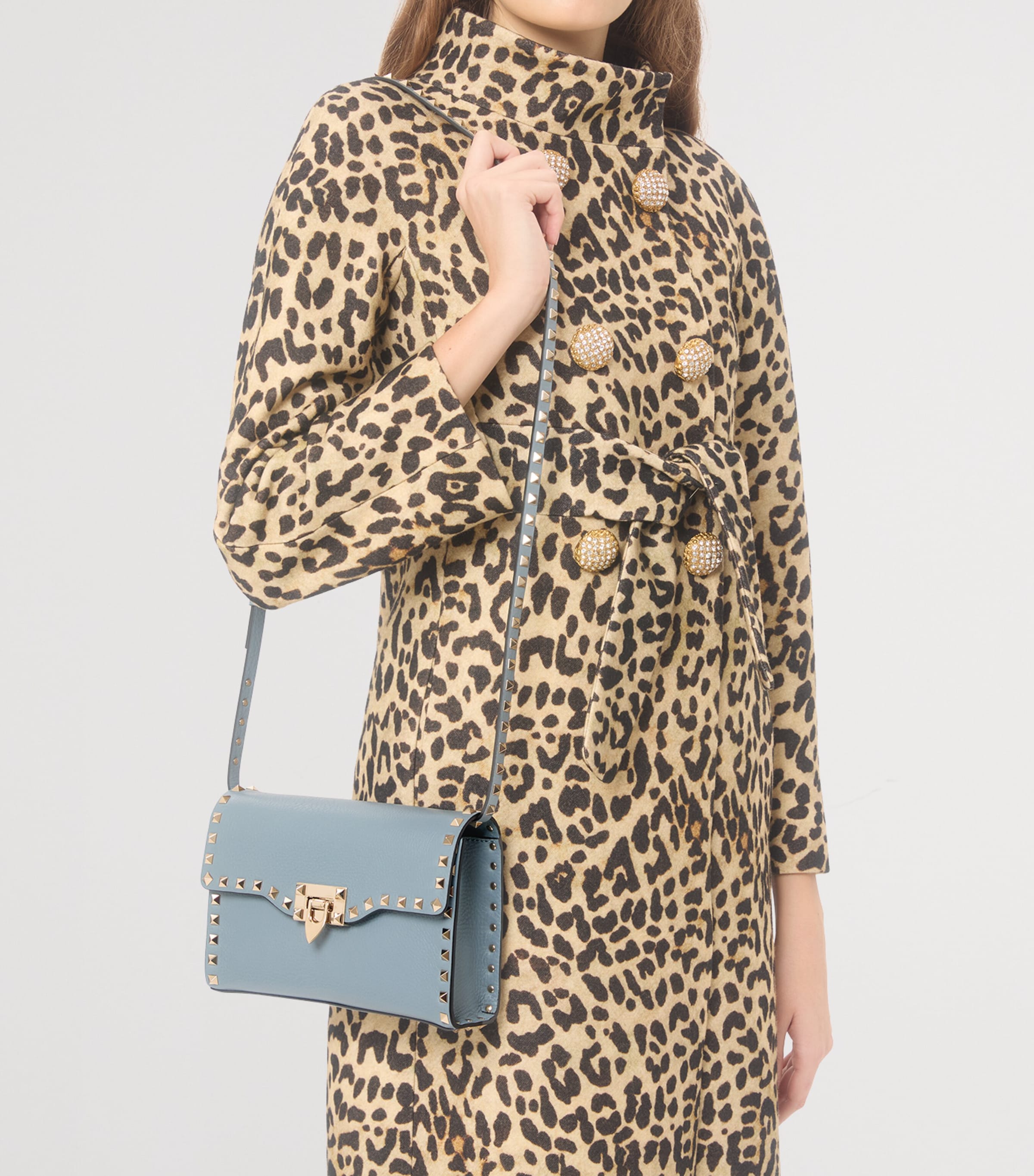 Small Leather Rockstud Shoulder Bag MXE Image 6