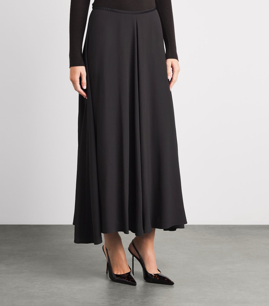 Agnona Womens High-Rise Maxi Skirt Dark Brown Ebony Image 4