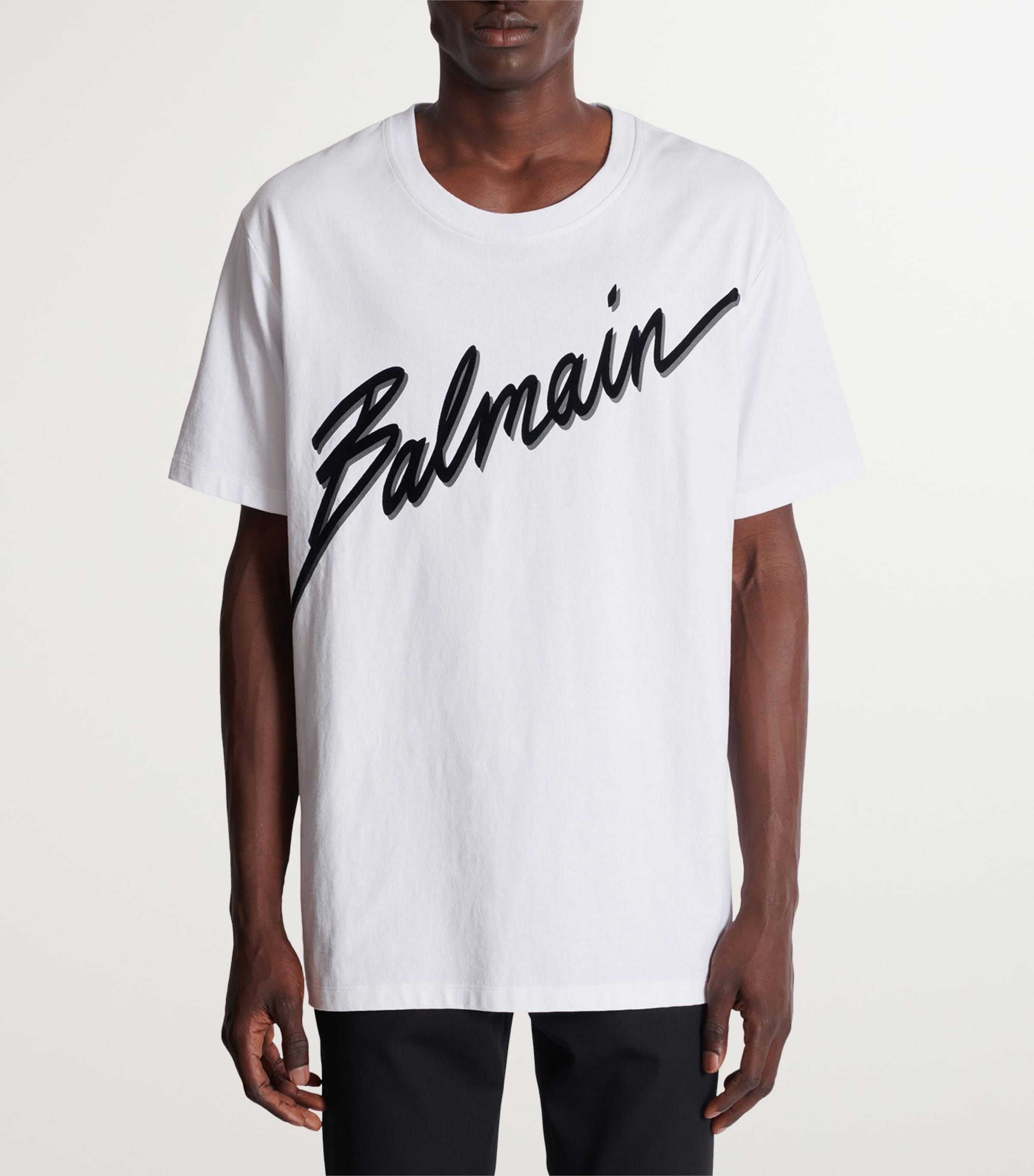 Balmain White Cotton Logo Print T-Shirt | Harrods US Balmain White Cotton Logo Print T-Shirt | Harrods US