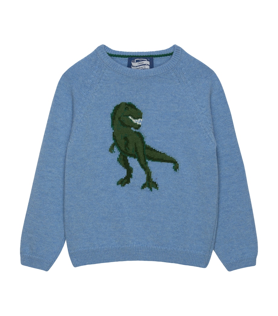 Wool-Blend T-Rex Sweater (2-5 Years) BLUE MARL Image 1