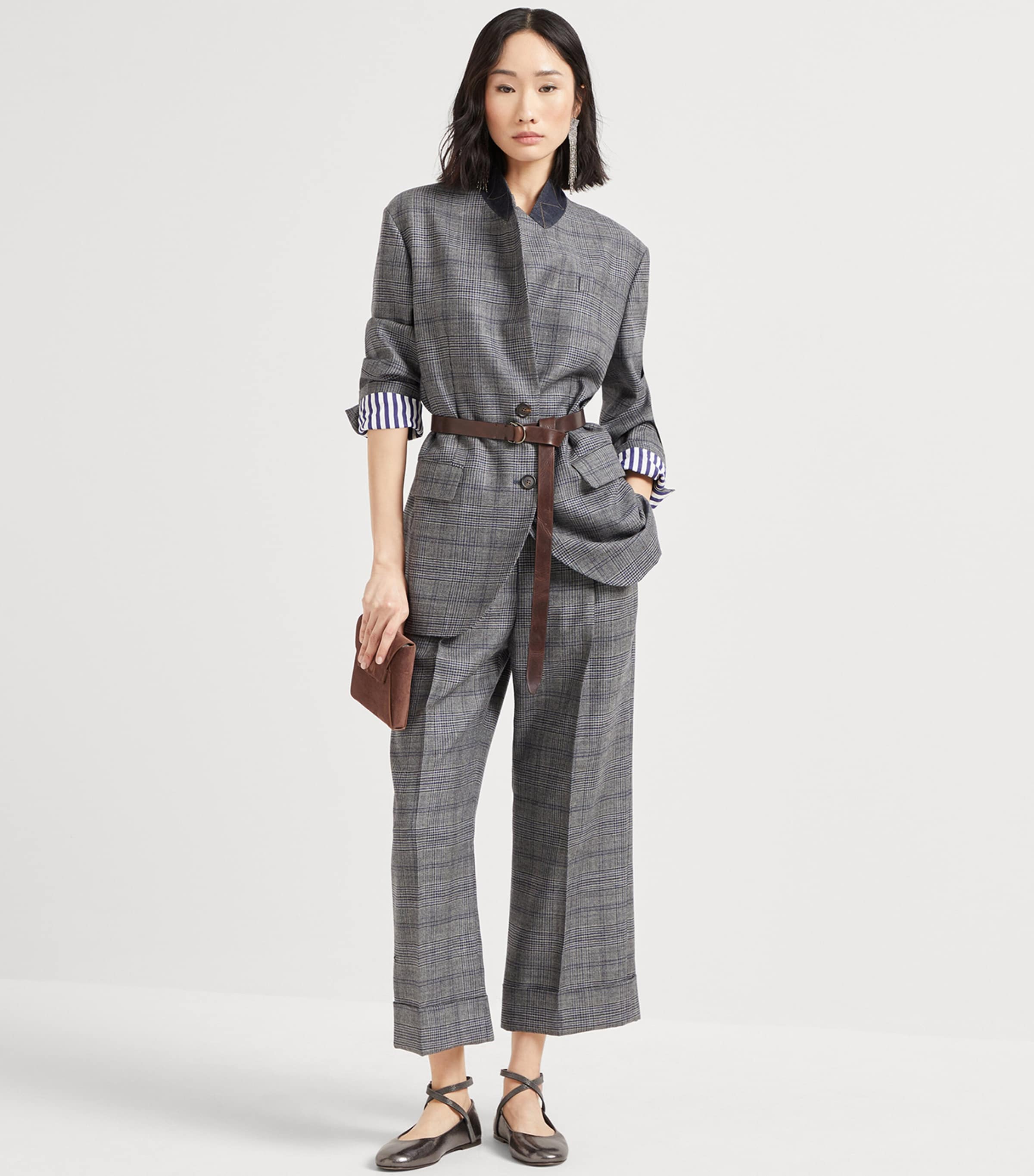 Virgin Wool Prince of Wales Check Trousers C4227 Image 4