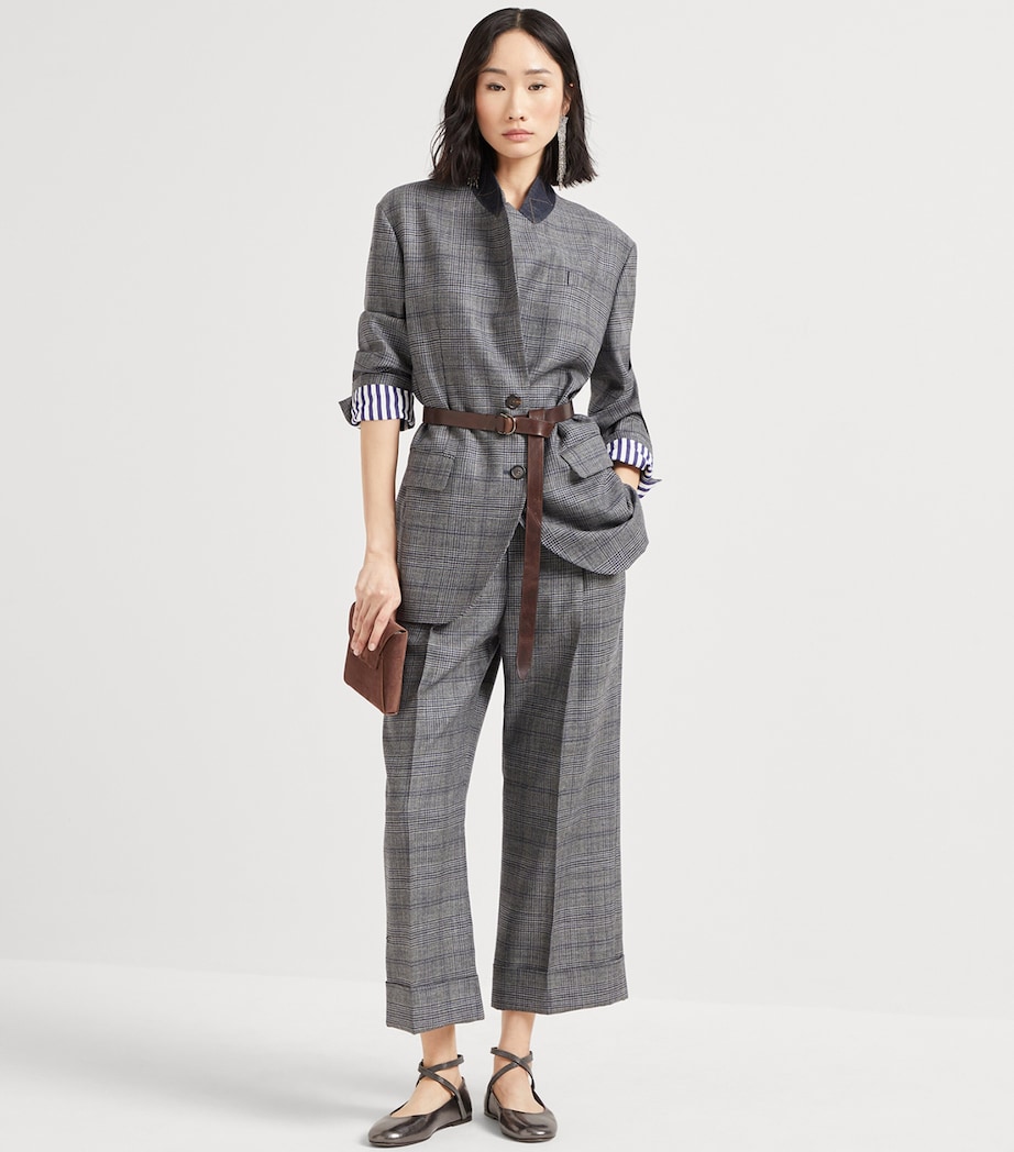 Virgin Wool Prince of Wales Check Trousers C4227 Image 4