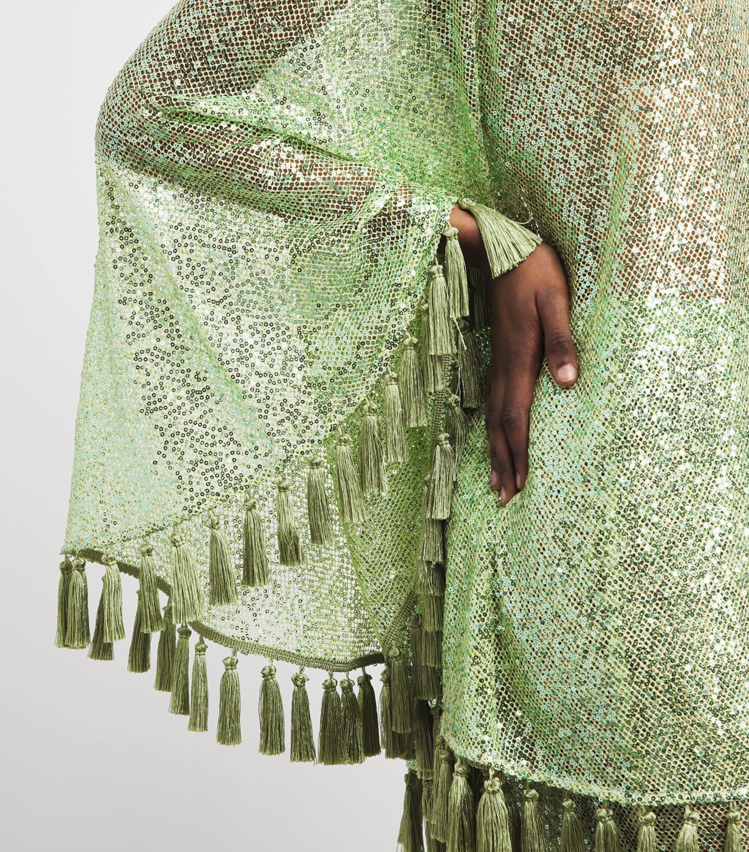 Taller Marmo Womens Sequin Es Trenc Mini Dress Acid Green Image 3