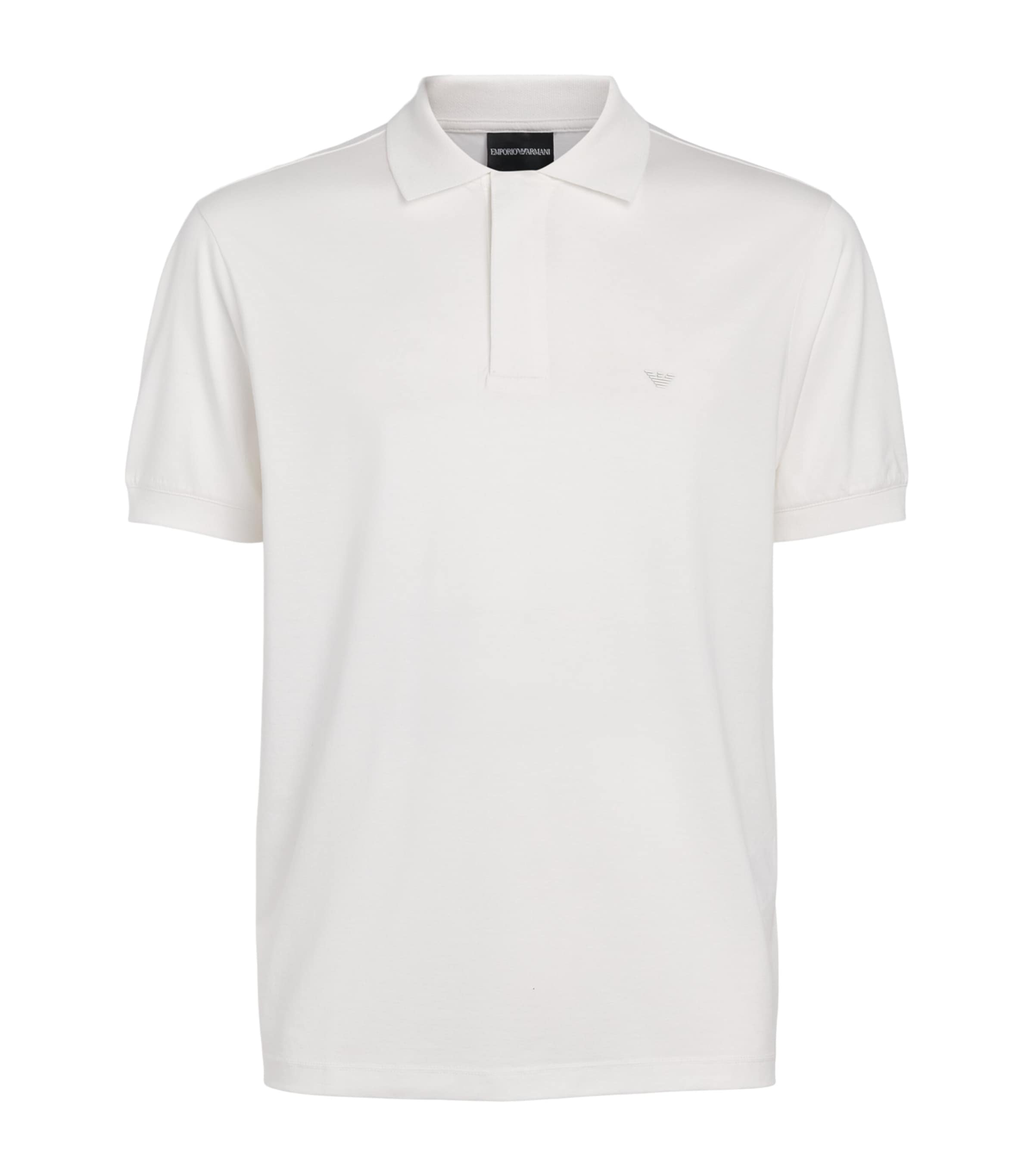 Emporio Armani Mens Concealed-Placket Logo Polo Shirt Image 1