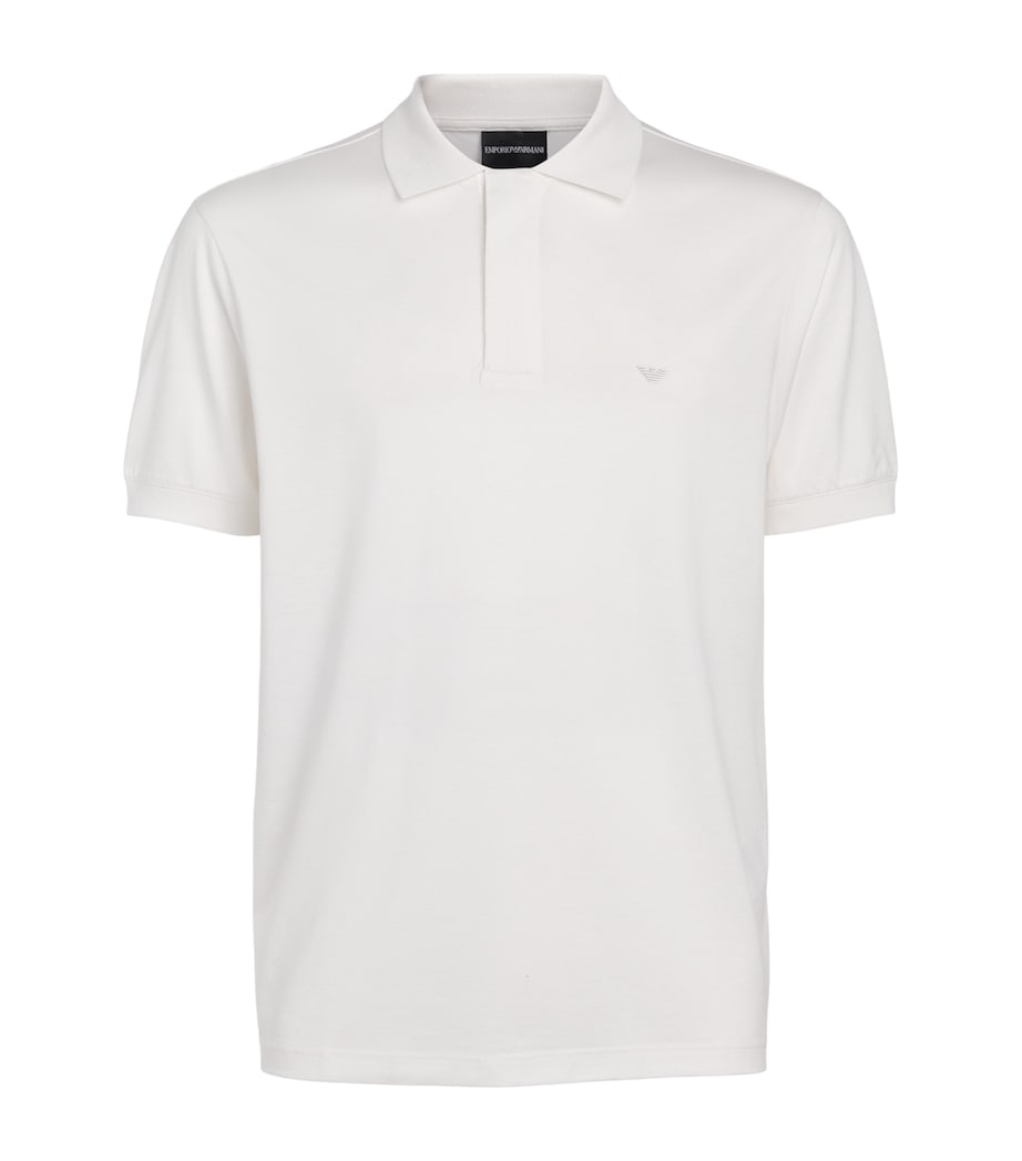 Emporio Armani Mens Concealed-Placket Logo Polo Shirt Image 1