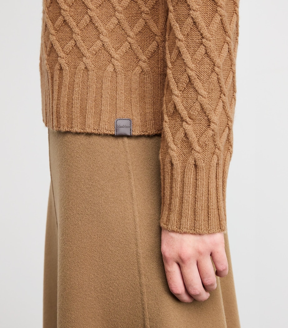 Camel Hair Jacquard Rollneck Sweater CAMEL Image 6