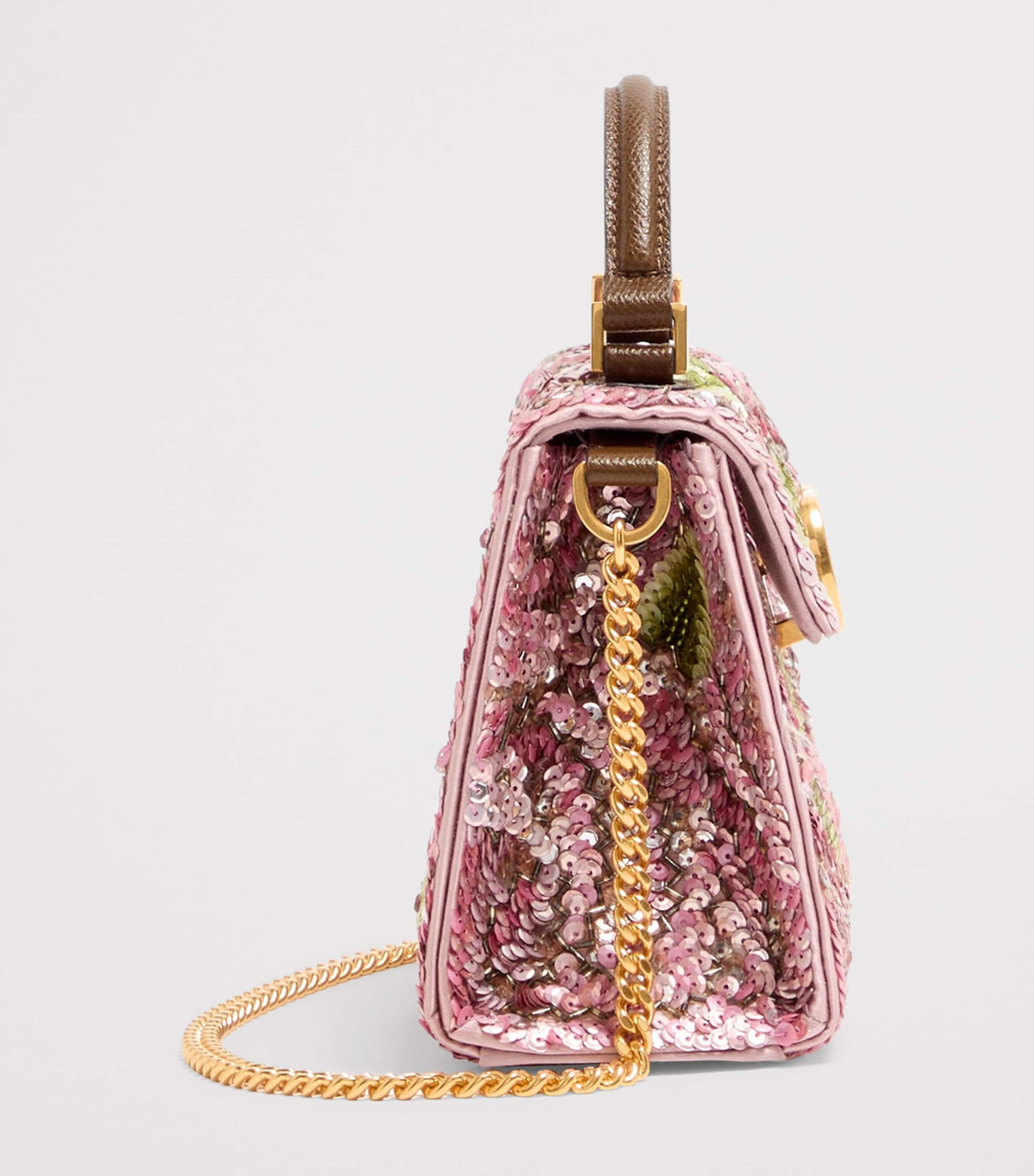 Valentino Garavani Mini Sequinned VSLING Top-Handle Bag Image 3