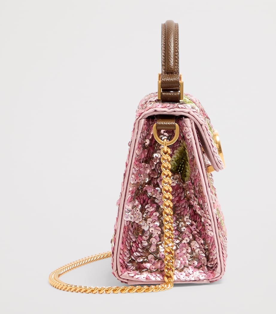 Valentino Garavani Mini Sequinned VSLING Top-Handle Bag Image 3