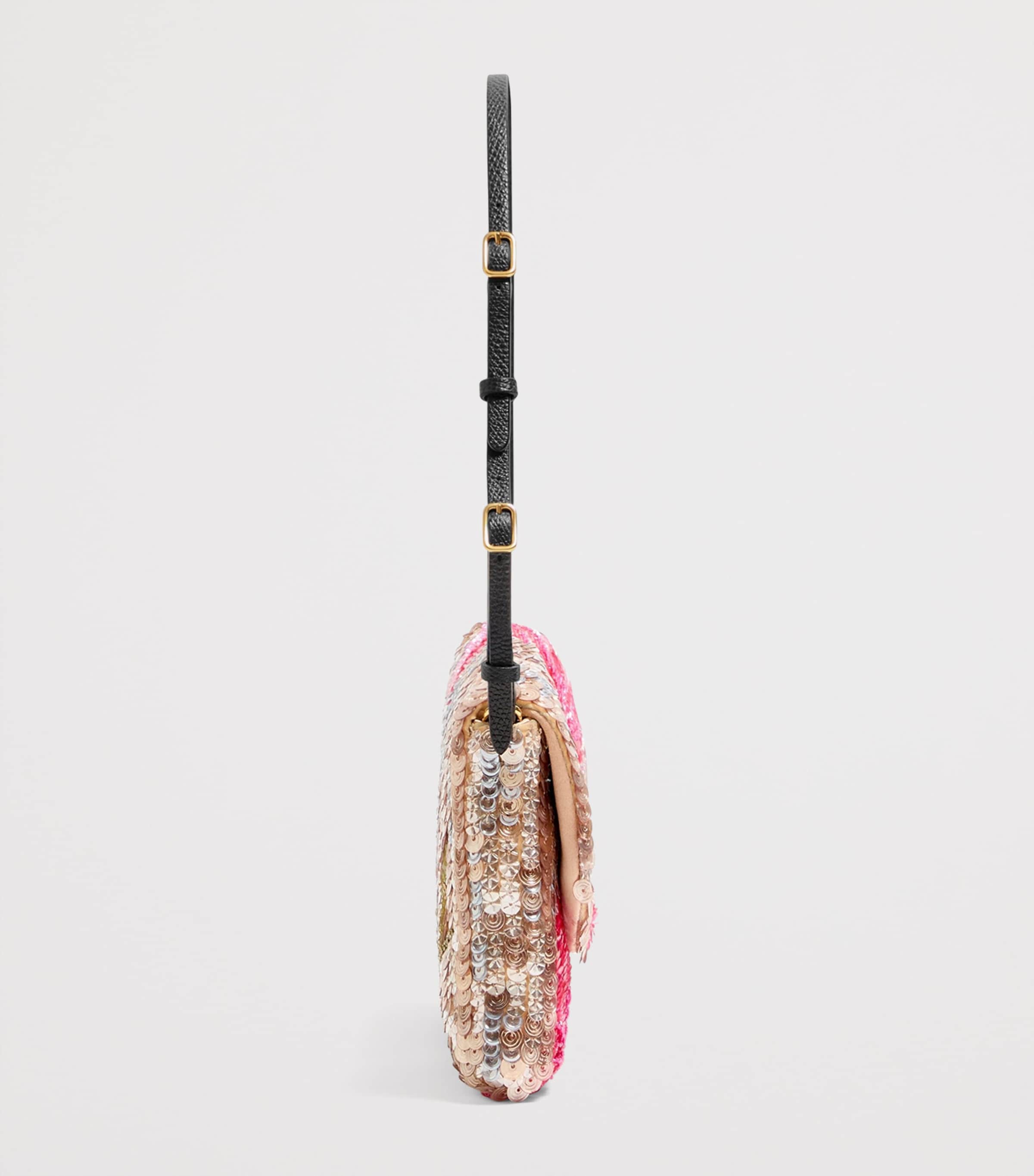 Valentino Garavani Silk Sequined DeVain Shoulder Bag Image 4