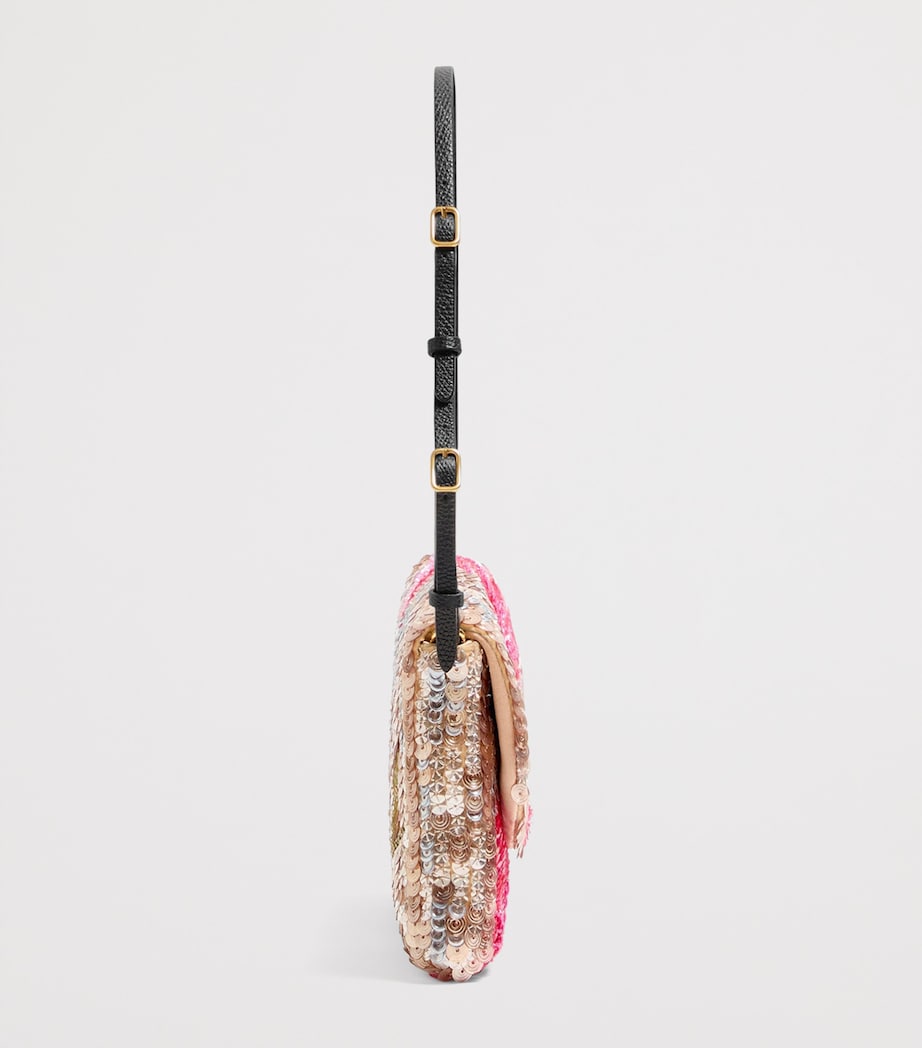 Valentino Garavani Silk Sequined DeVain Shoulder Bag Image 4