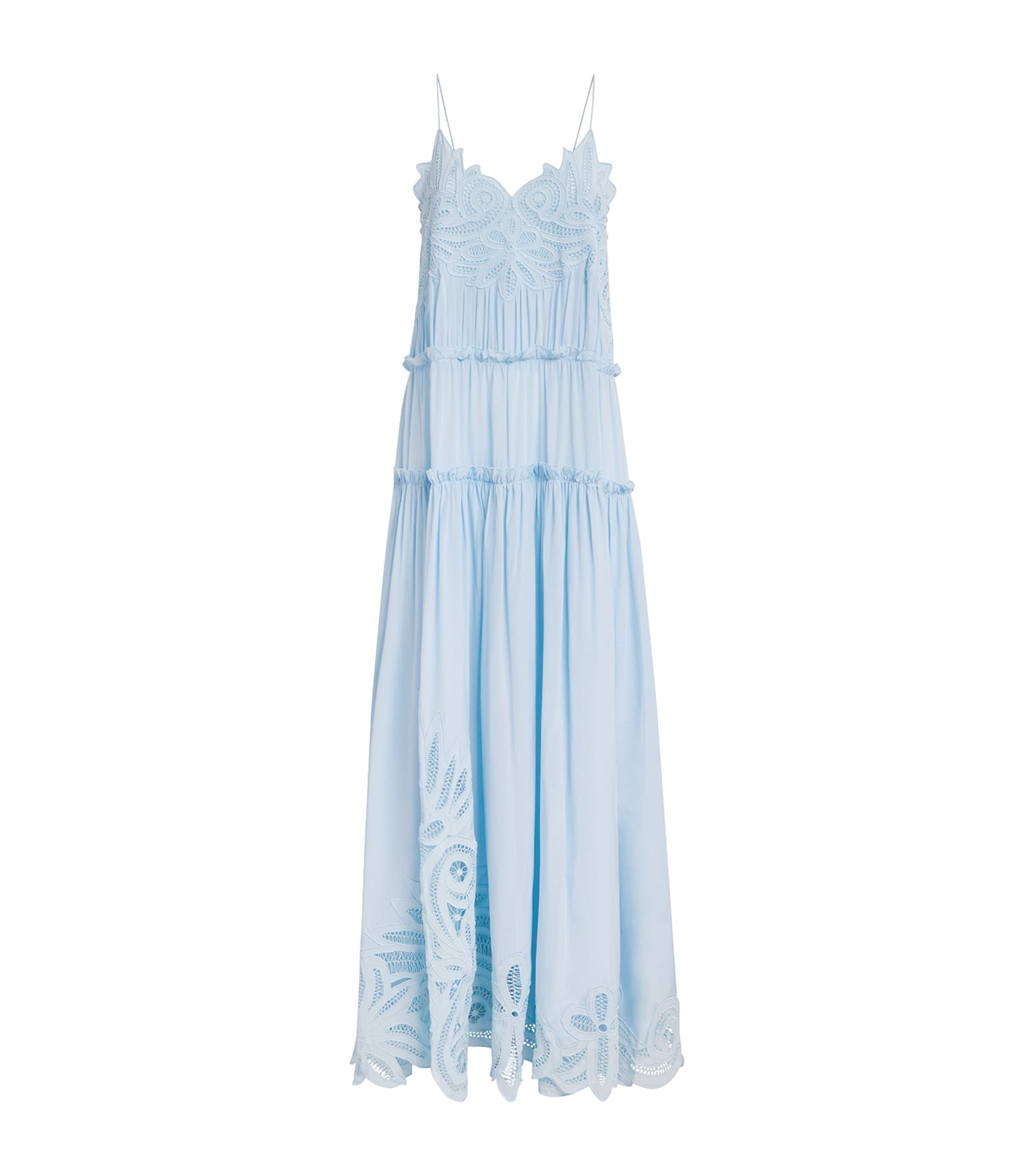 Ulla Johnson Silk Lace Filippa Maxi Dress In Blue