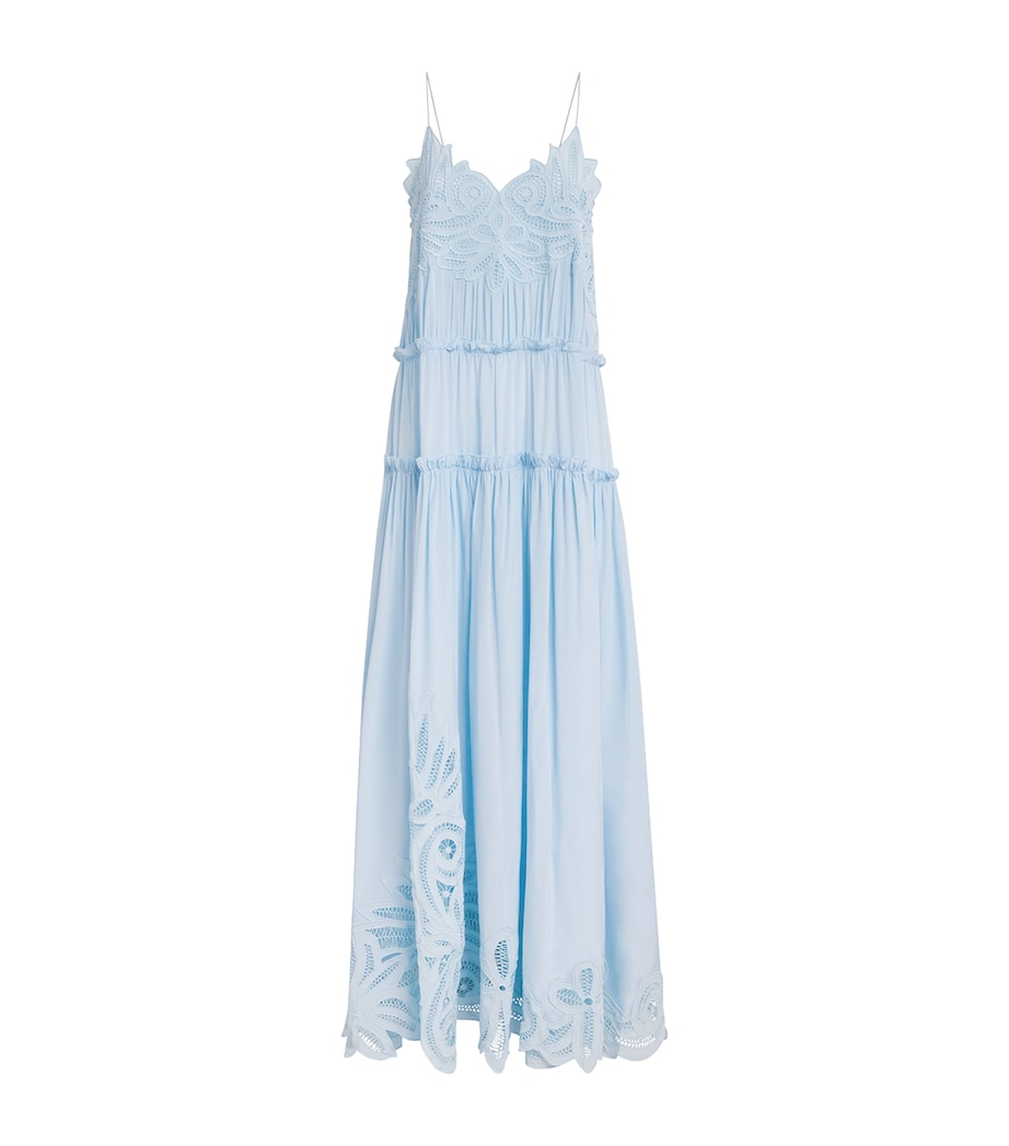 Ulla Johnson Womens Silk Lace Filippa Maxi Dress Adriatic Image 1