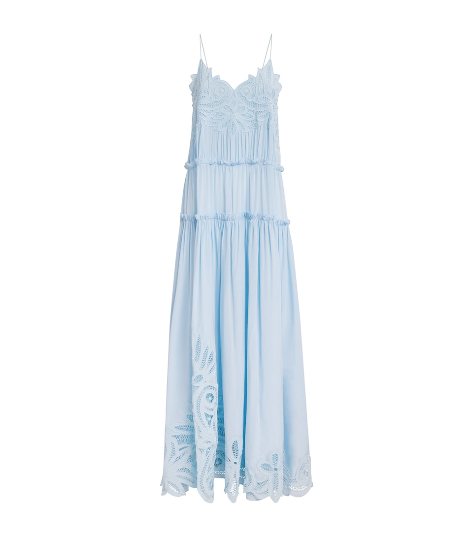 Ulla Johnson Silk Lace Filippa Maxi Dress Adriatic