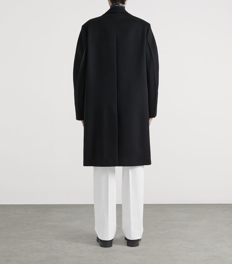 Wool-Blend Couture Seam Coat BLACK Image 4