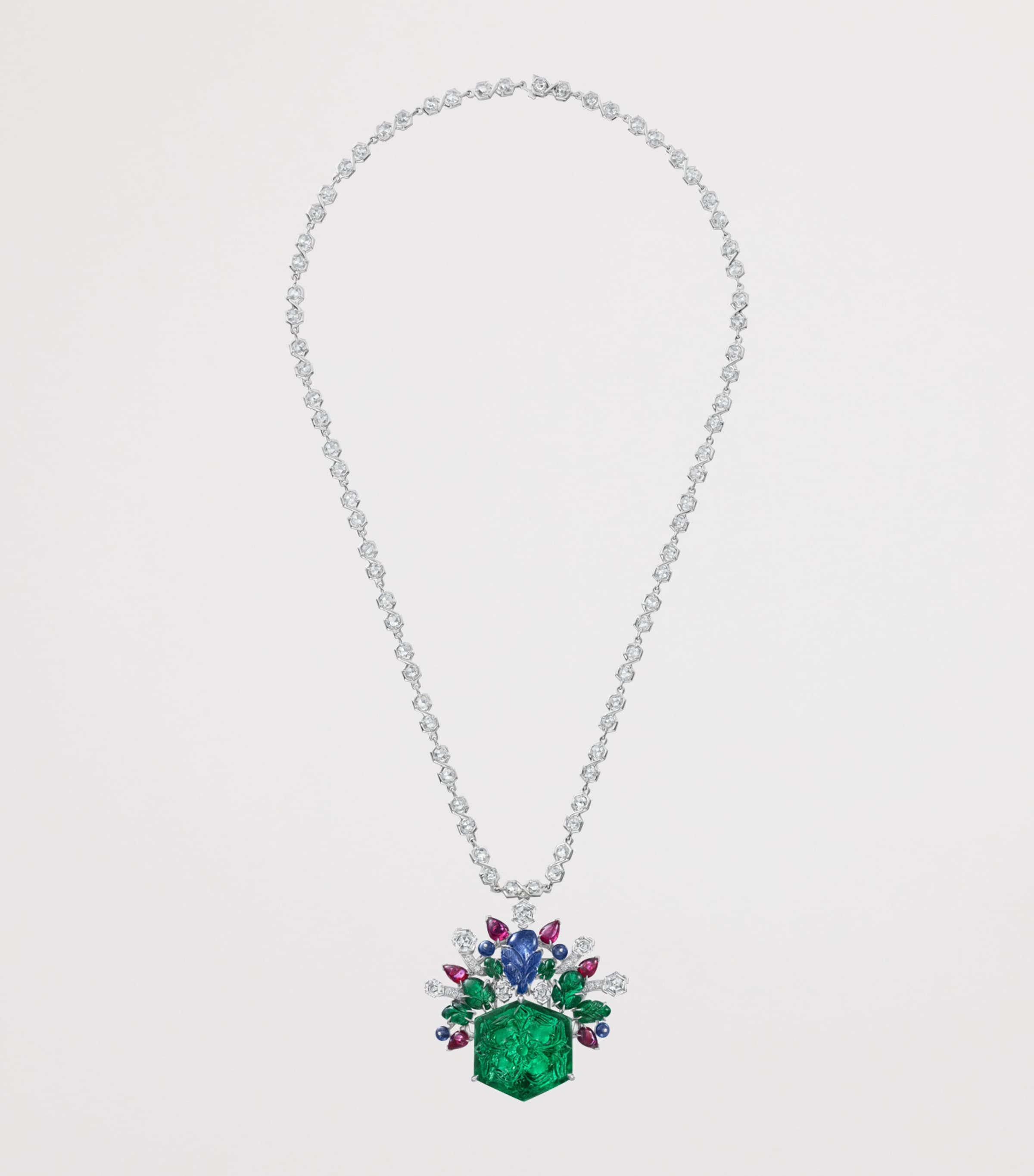 Cartier Platinum, Diamond and Emerald Tutti Kanya Necklace Platinum Image 5