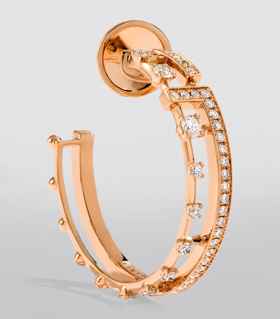 Rose Gold and Diamond Avenues Hoop Earrings ROSE GOLD Image 2