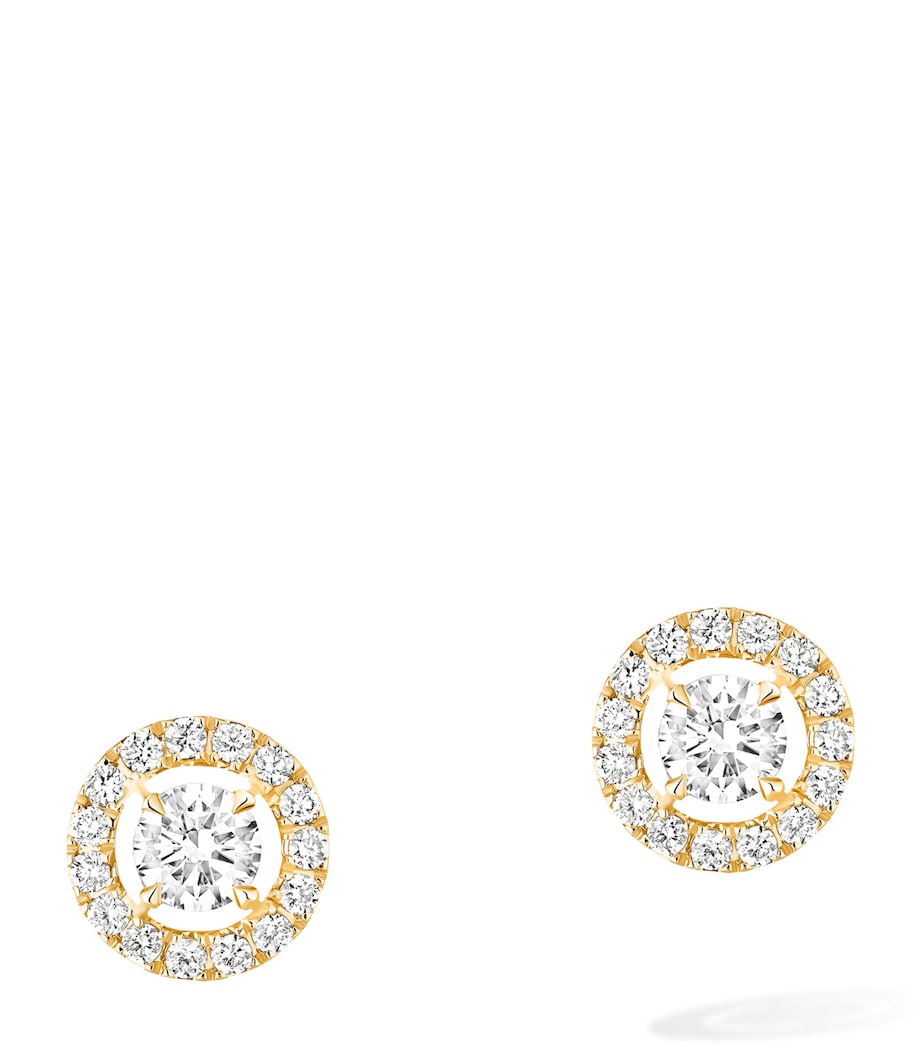 Messika Joy Yellow Gold and Diamond Small Stud Earrings White Gold Image 1