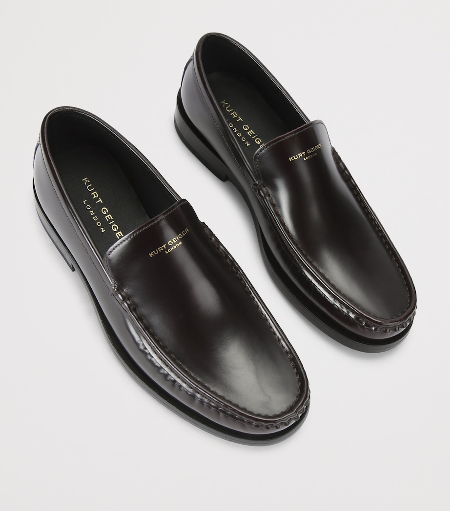 Leather Denman Loafers WINE Image 4