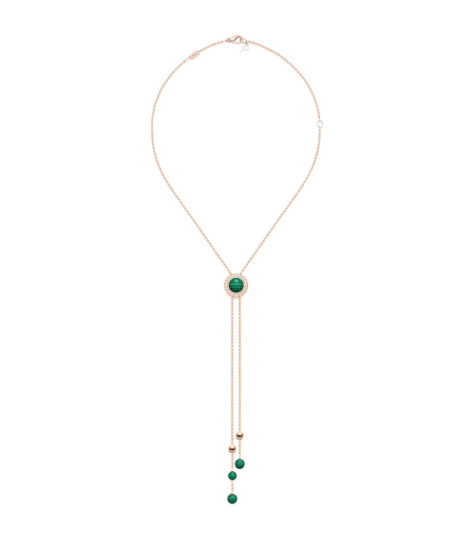 Rose Gold, Diamond and Malachite Possession Pendant Necklace GOLD Image 1