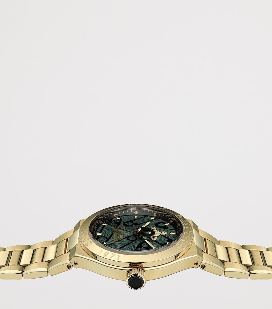 Vivienne Westwood Stainless Steel Berwick Watch 37mm Grn Gld Image 3