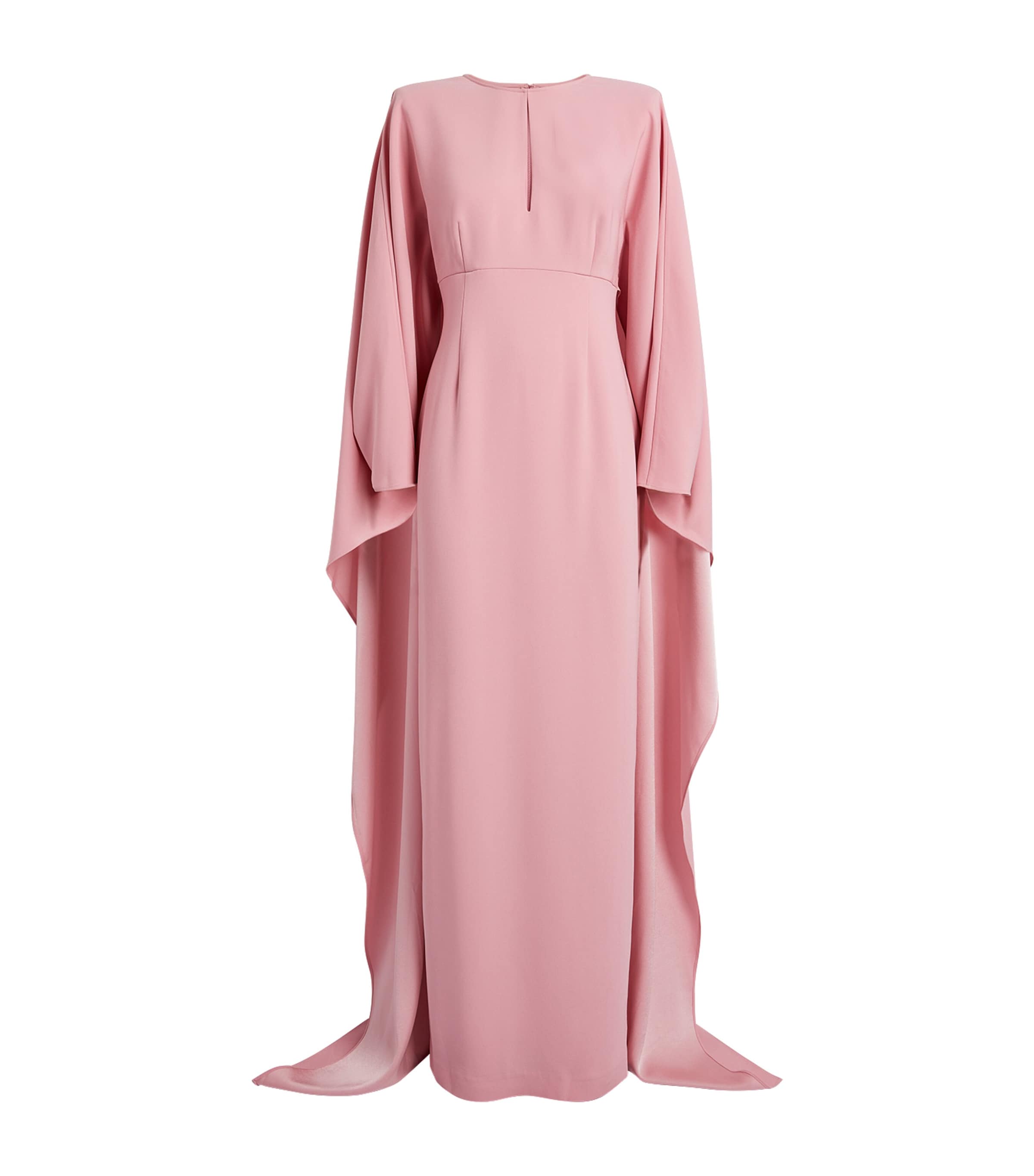 ROLAND MOURET CREPE CAPE-DETAIL MAXI DRESS 